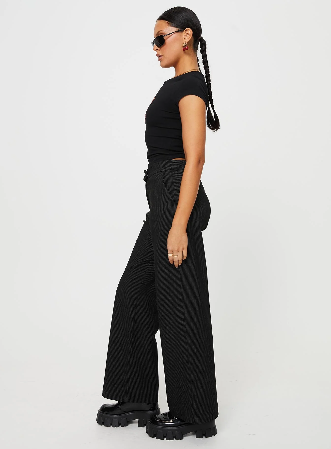 Jeller Pinstripe Pants Black Petite - Image 4