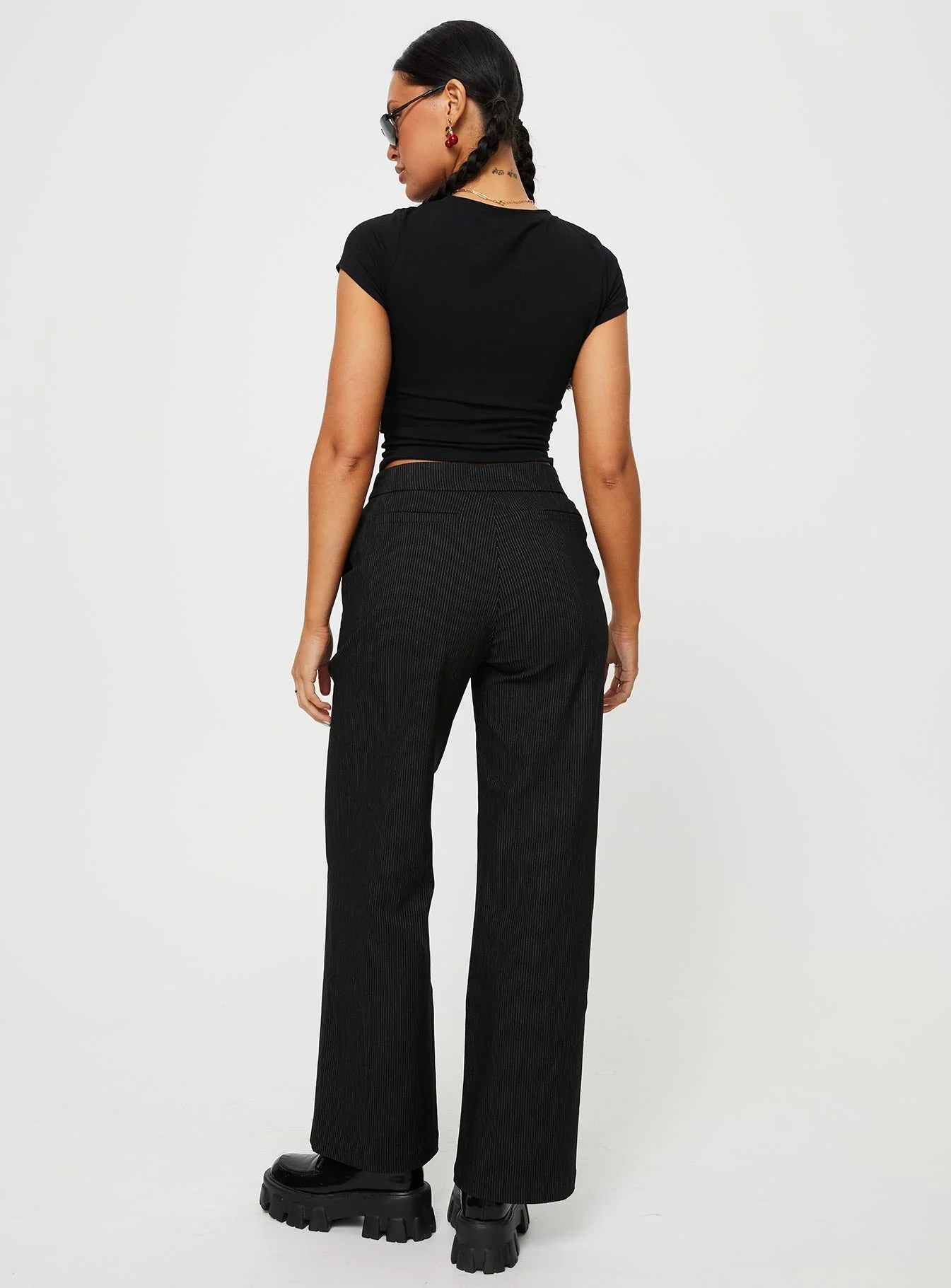 Jeller Pinstripe Pants Black Petite - Image 5