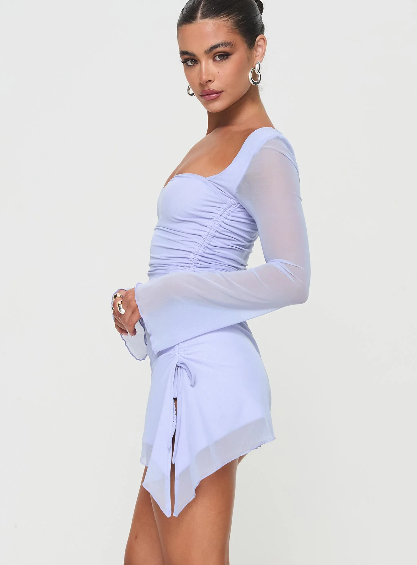 Jenko Long Sleeve Mini Dress Purple - Image 4