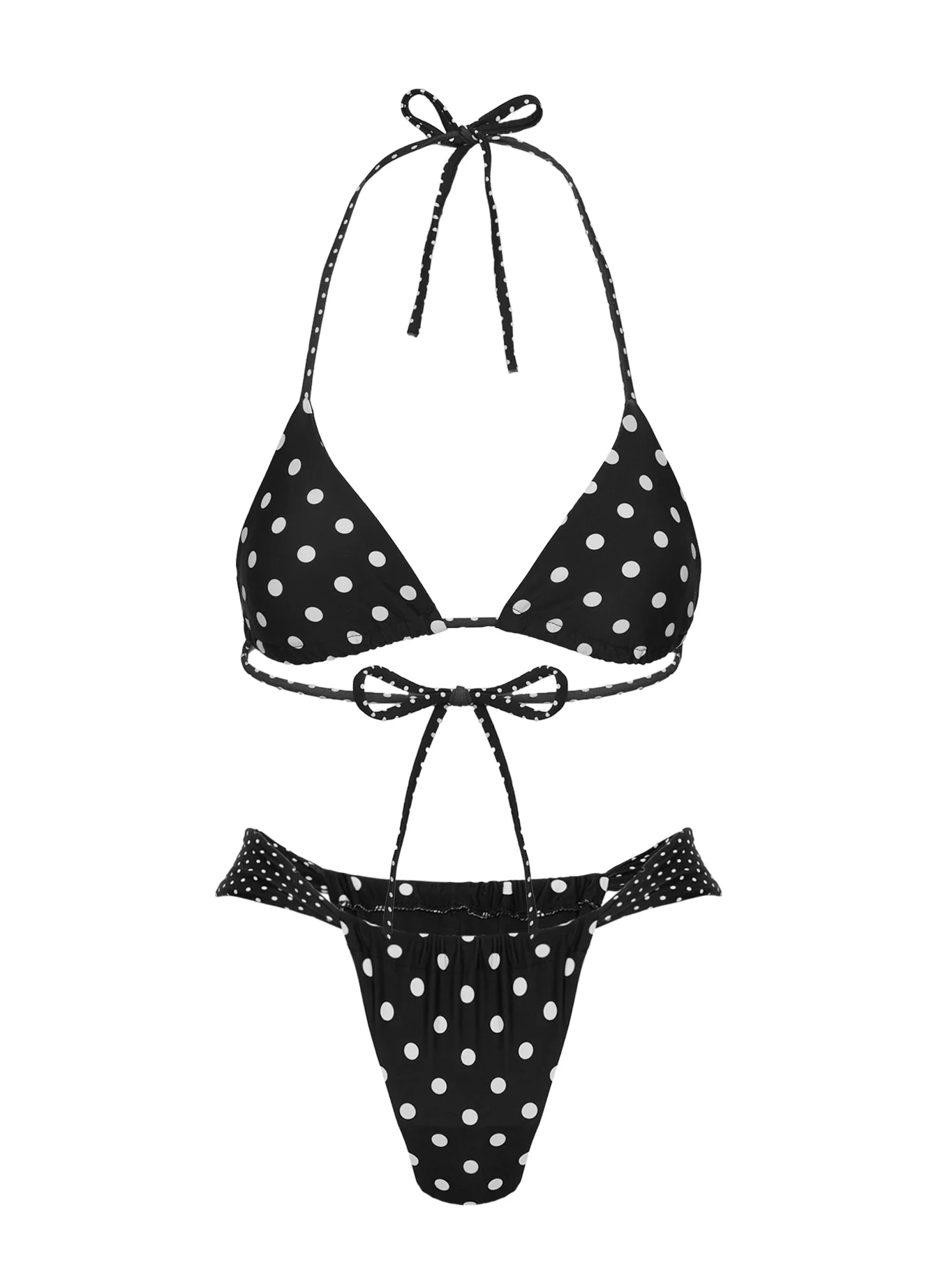 Jenner Triangle Bikini Top Black / Polka Dot - Image 5