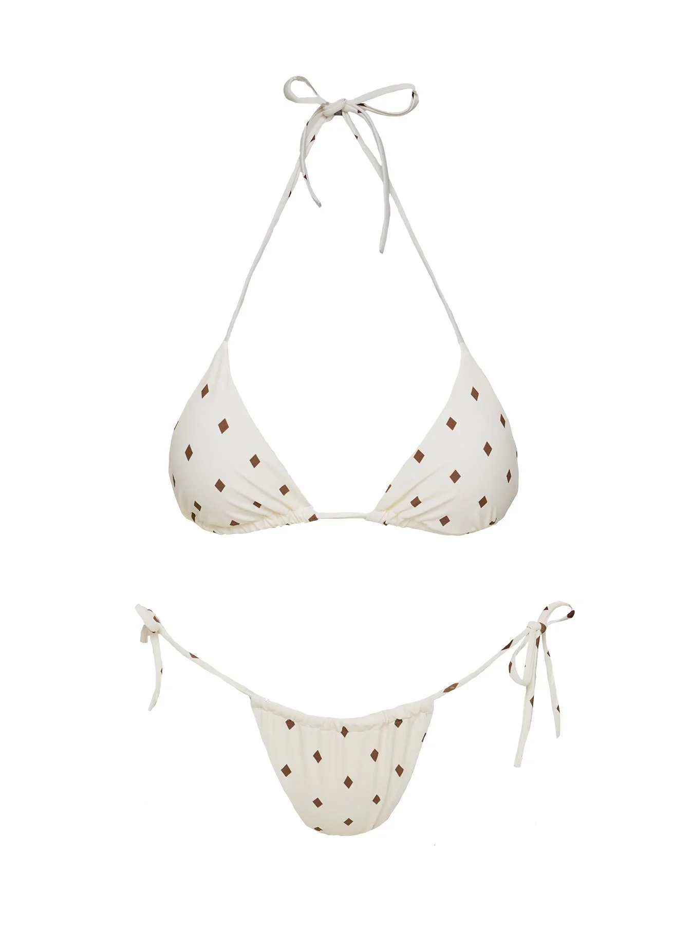 Jenner Triangle Bikini Top White Diamond - Image 8