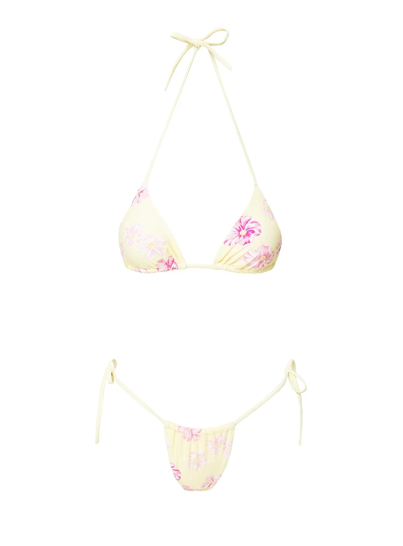 Jenner Triangle Bikini Top Yellow Floral - Image 5