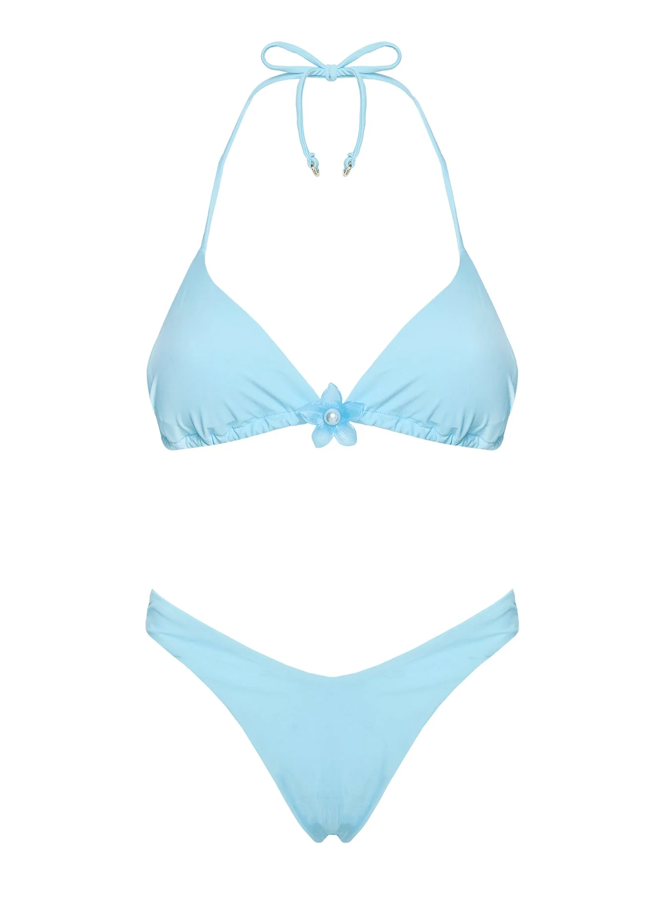 Jenner Triangle Hardware Bikini Top Blue - Image 5
