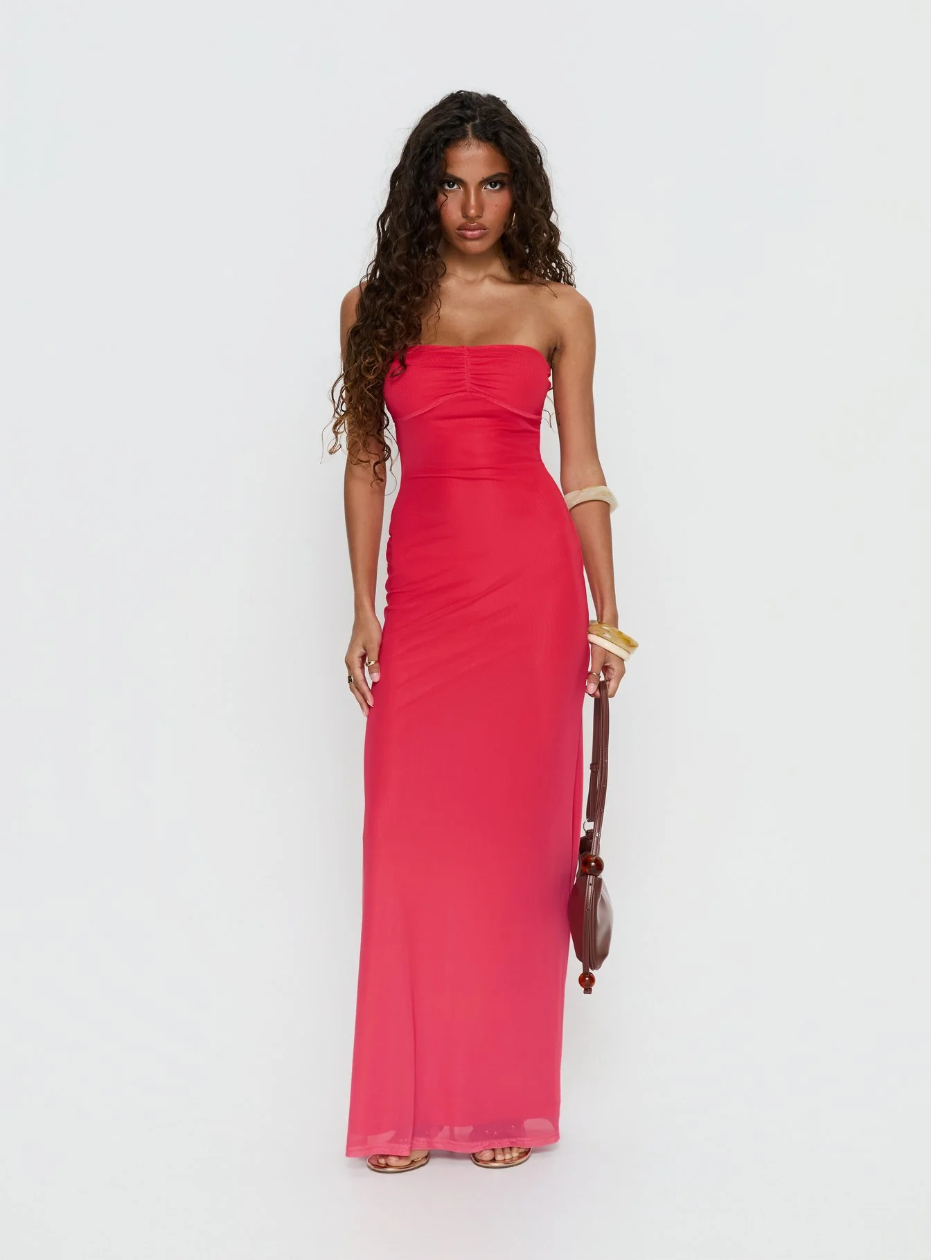 Jesemma Strapless Maxi Dress Hot Pink - Image 2