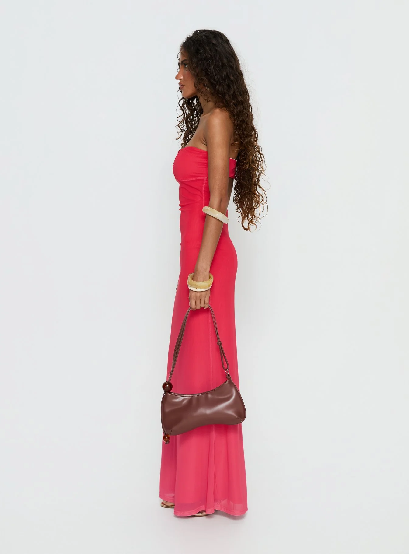 Jesemma Strapless Maxi Dress Hot Pink - Image 3