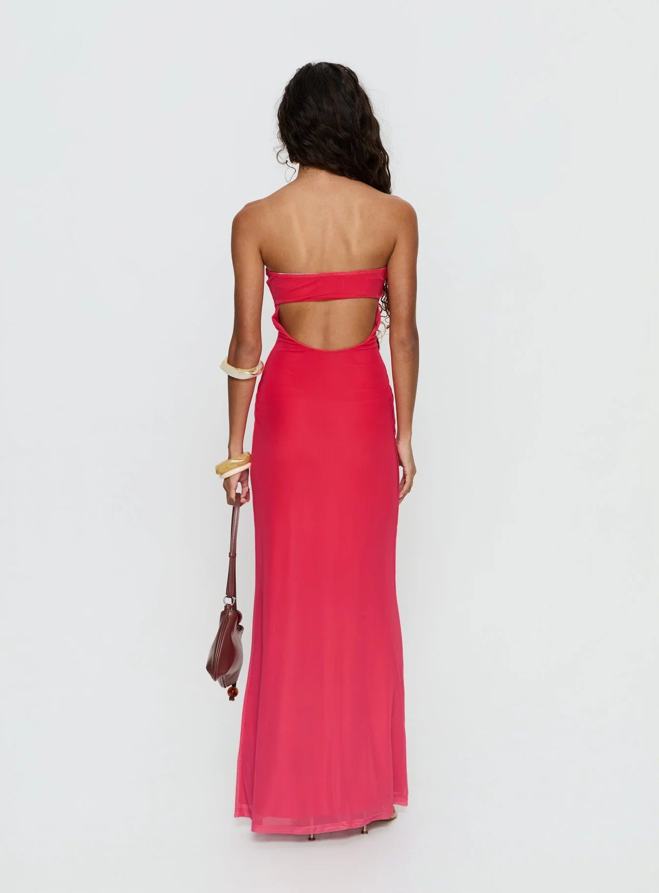 Jesemma Strapless Maxi Dress Hot Pink - Image 4