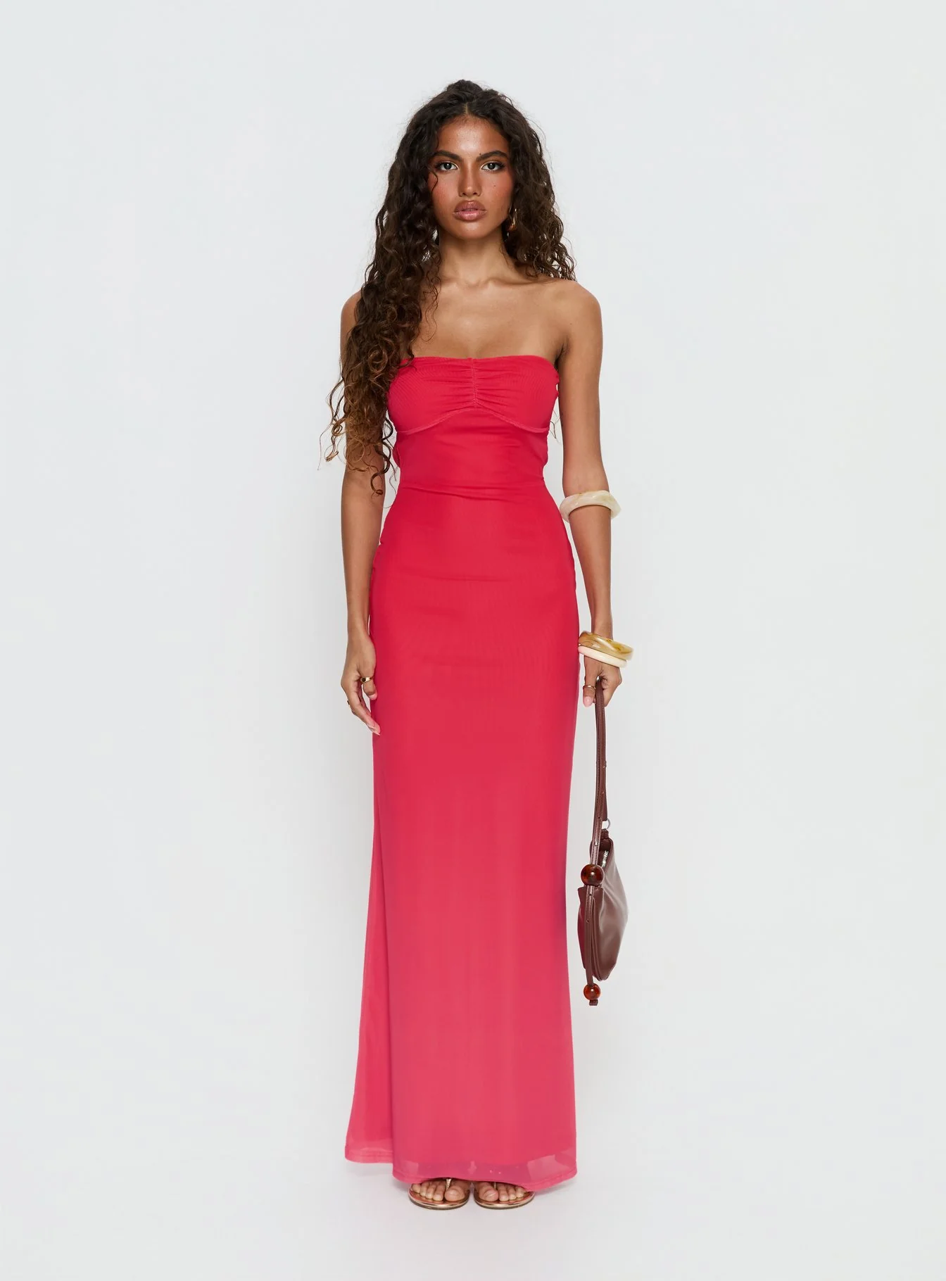 Jesemma Strapless Maxi Dress Hot Pink - Image 6