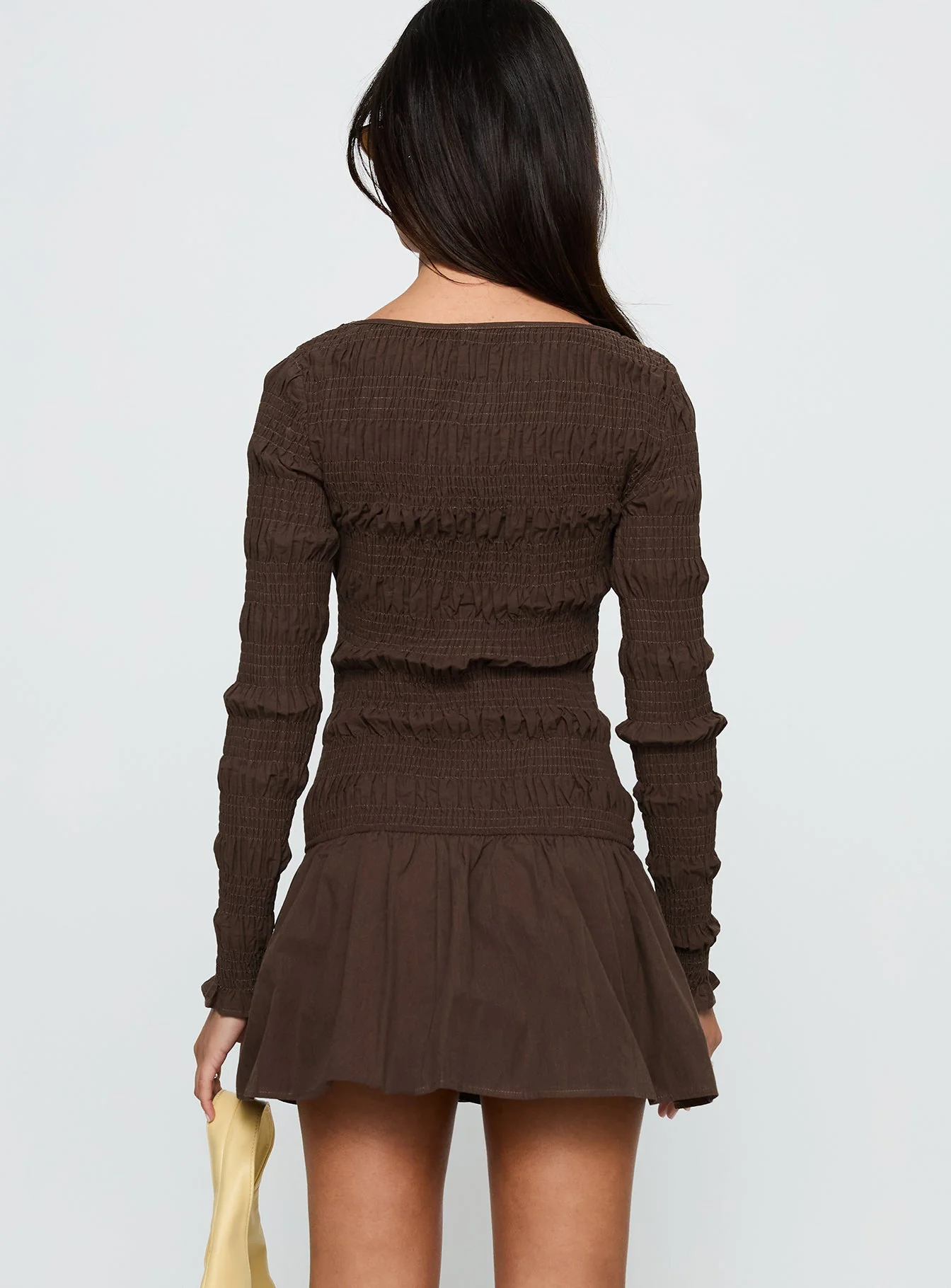 Jheanell Long Sleeve Mini Dress Brown - Image 4