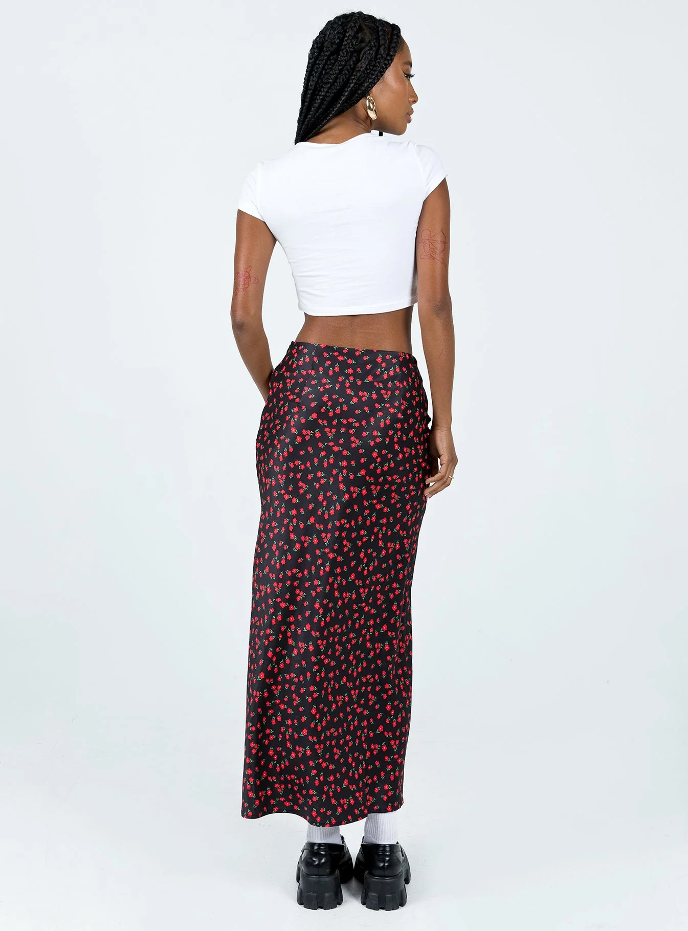 Jodie Maxi Skirt Black Floral - Image 6