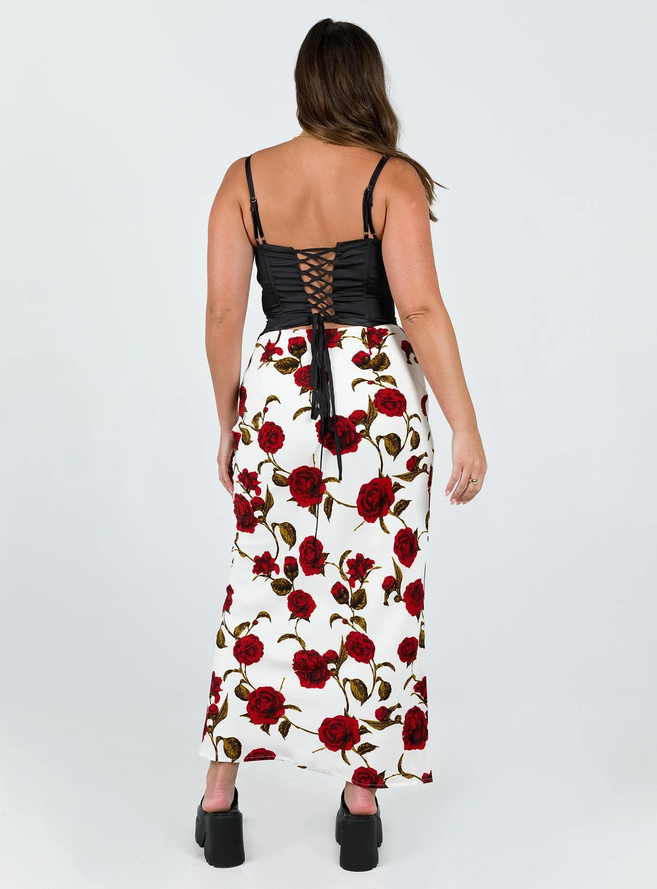 Jodie Maxi Skirt White Floral - Image 5