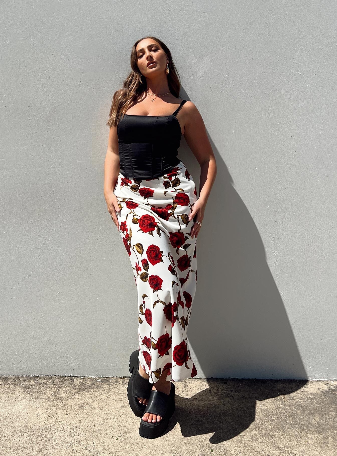 Jodie Maxi Skirt White Floral - Image 6