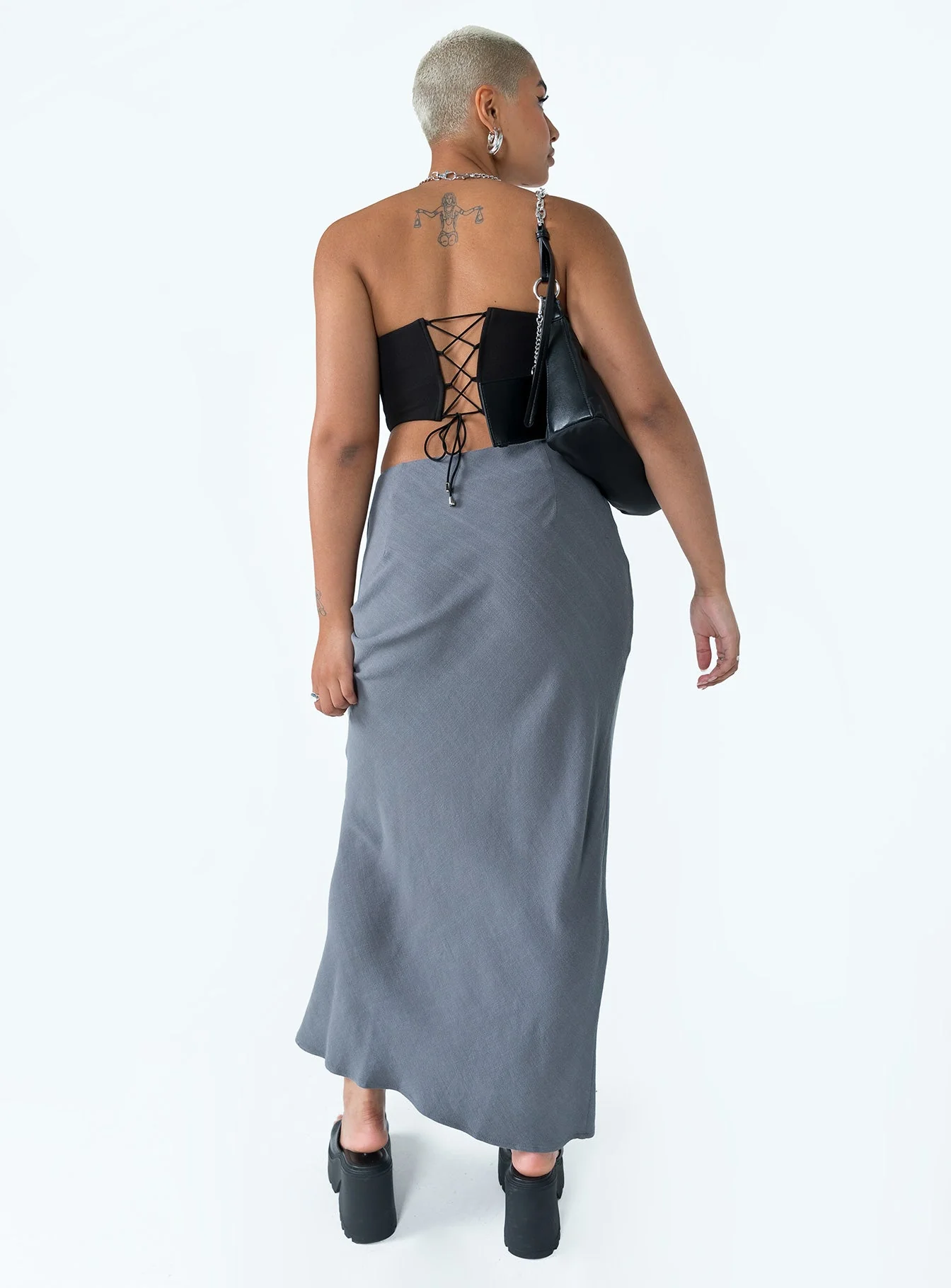 Jodie Maxi Skirt Grey - Image 4
