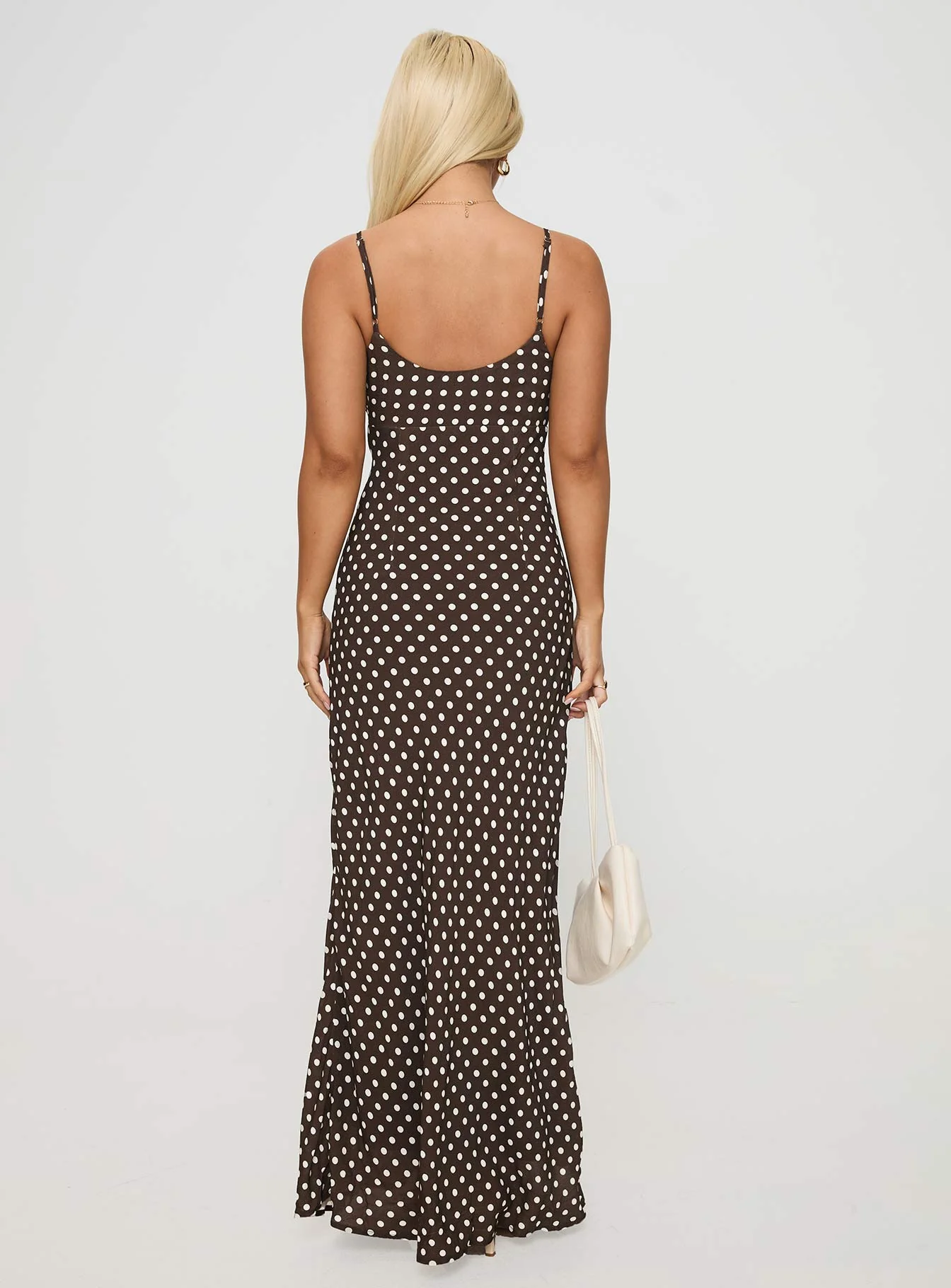 Jorjana Maxi Dress Brown / White Polka Dot - Image 5