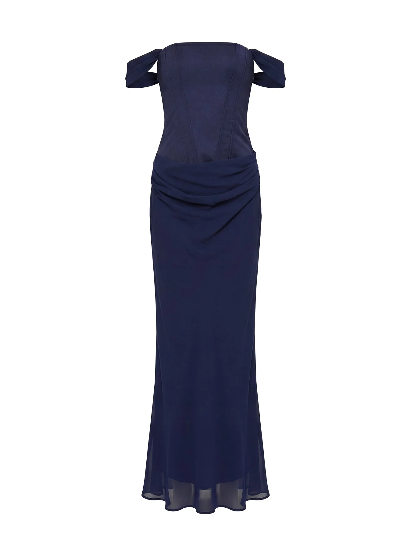 Joslyne Off Shoulder Corset Maxi Dress Navy - Image 10