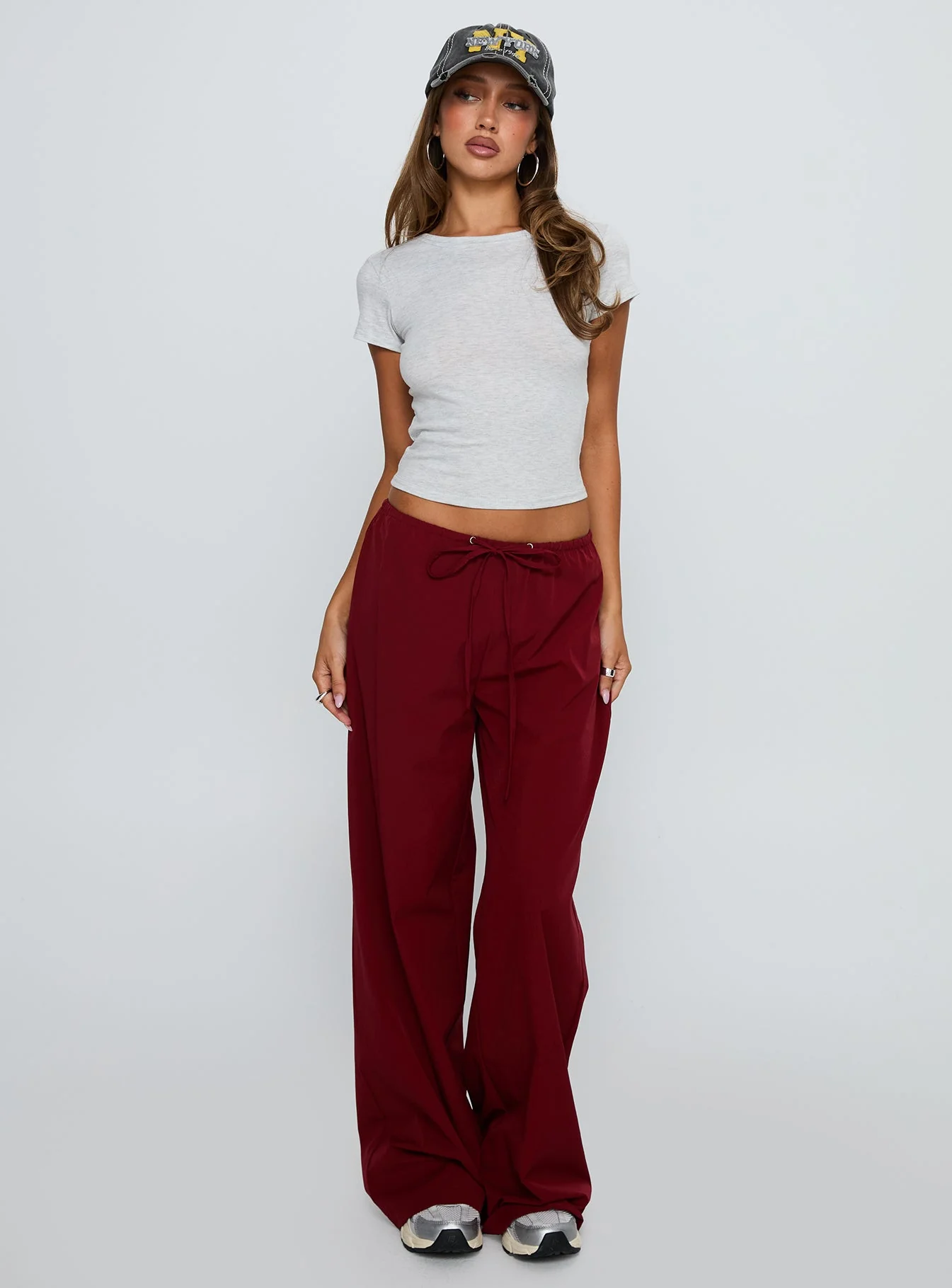 Jubel Wide Leg Pants Red - Image 3