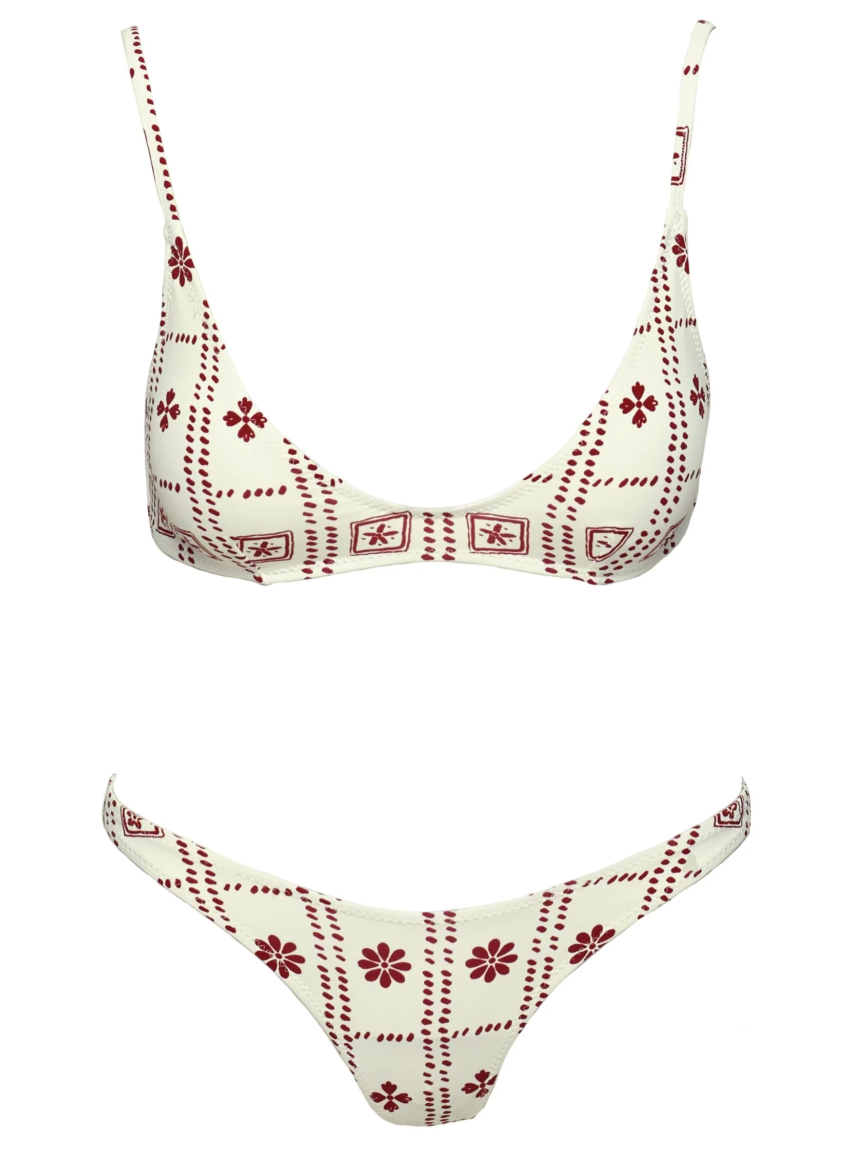 Juliette Bikini Top White / Red - Image 5