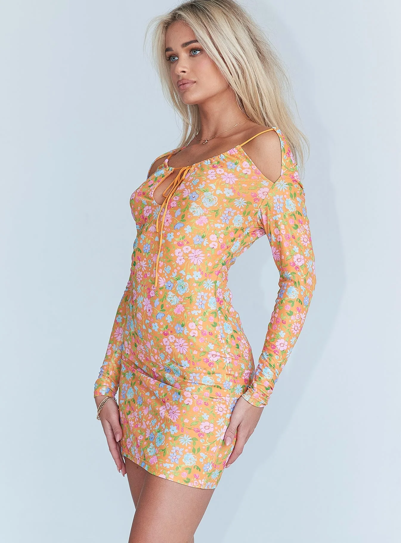 Juliette Mini Dress Orange - Image 3