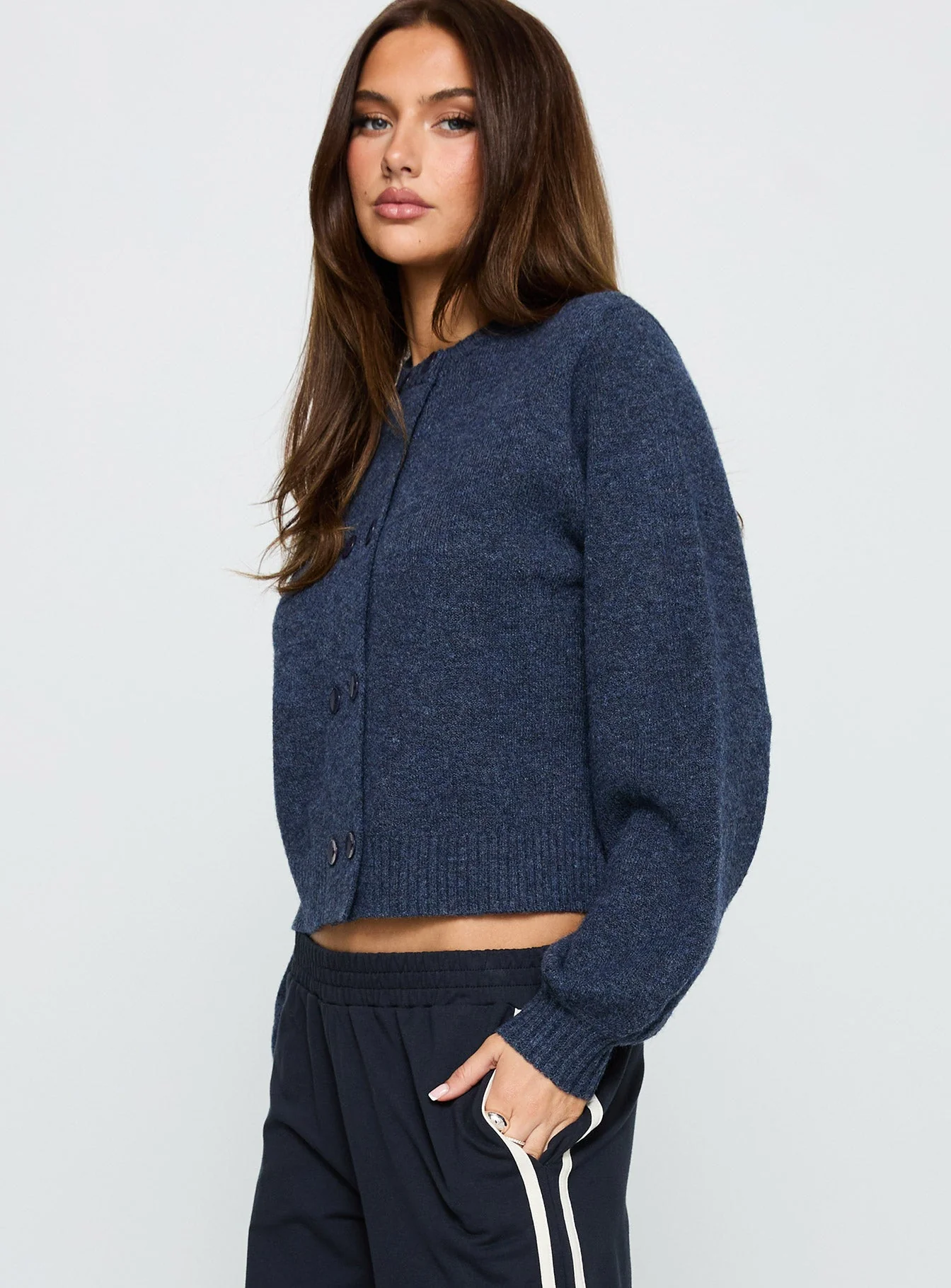 Kammi Button Up Cardigan Navy - Image 3