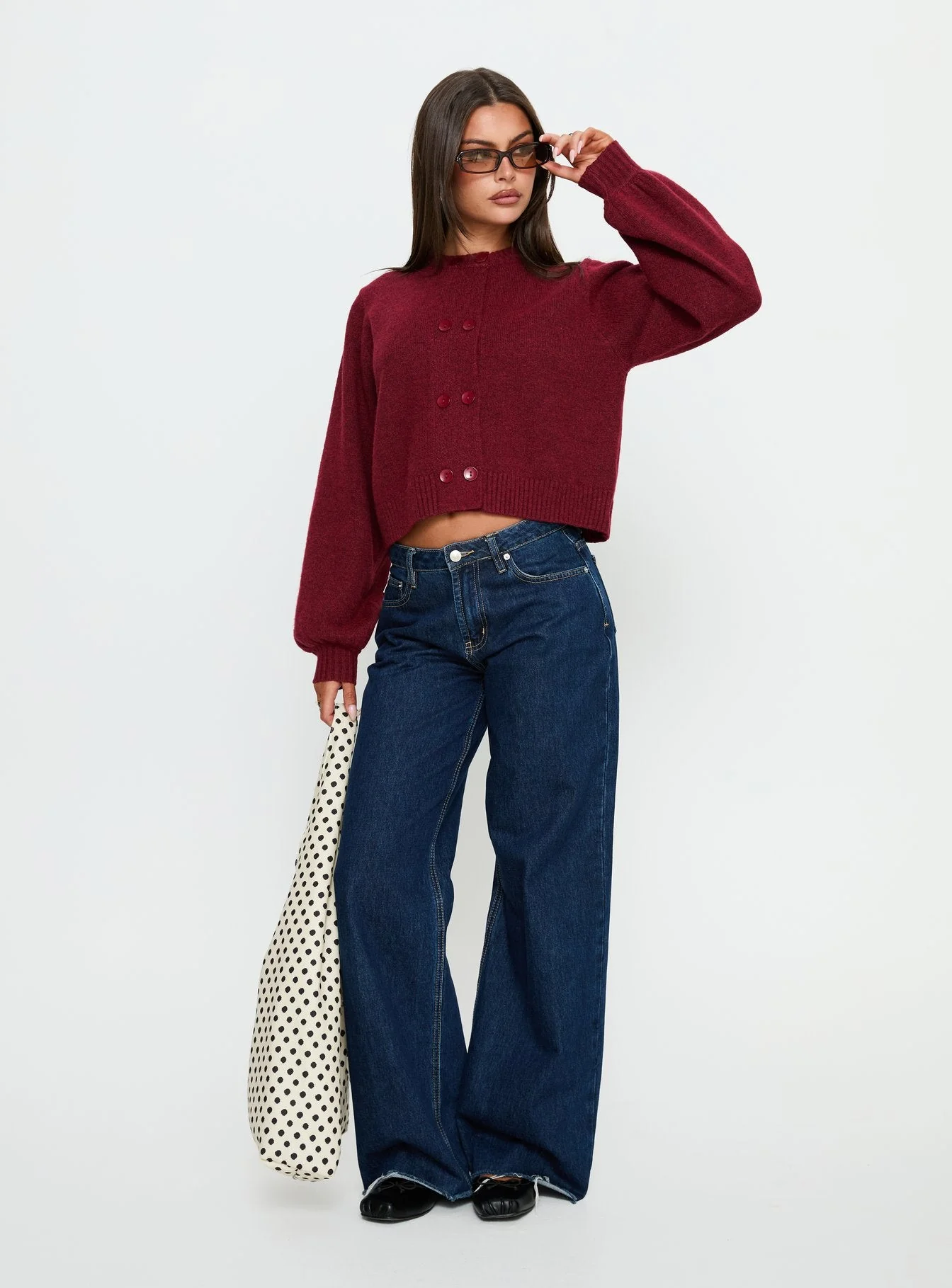 Kammi Button Up Cardigan Red - Image 3