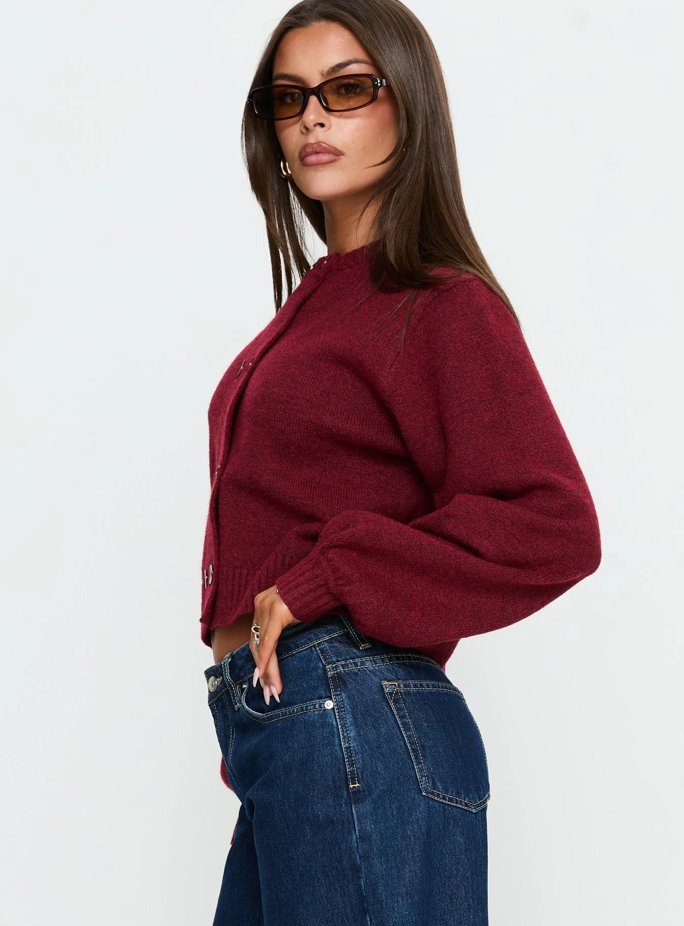 Kammi Button Up Cardigan Red - Image 4