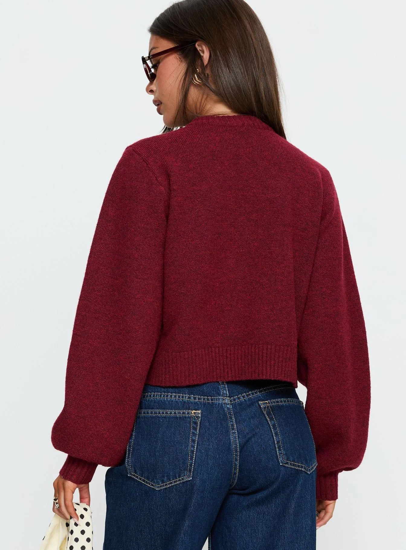 Kammi Button Up Cardigan Red - Image 5