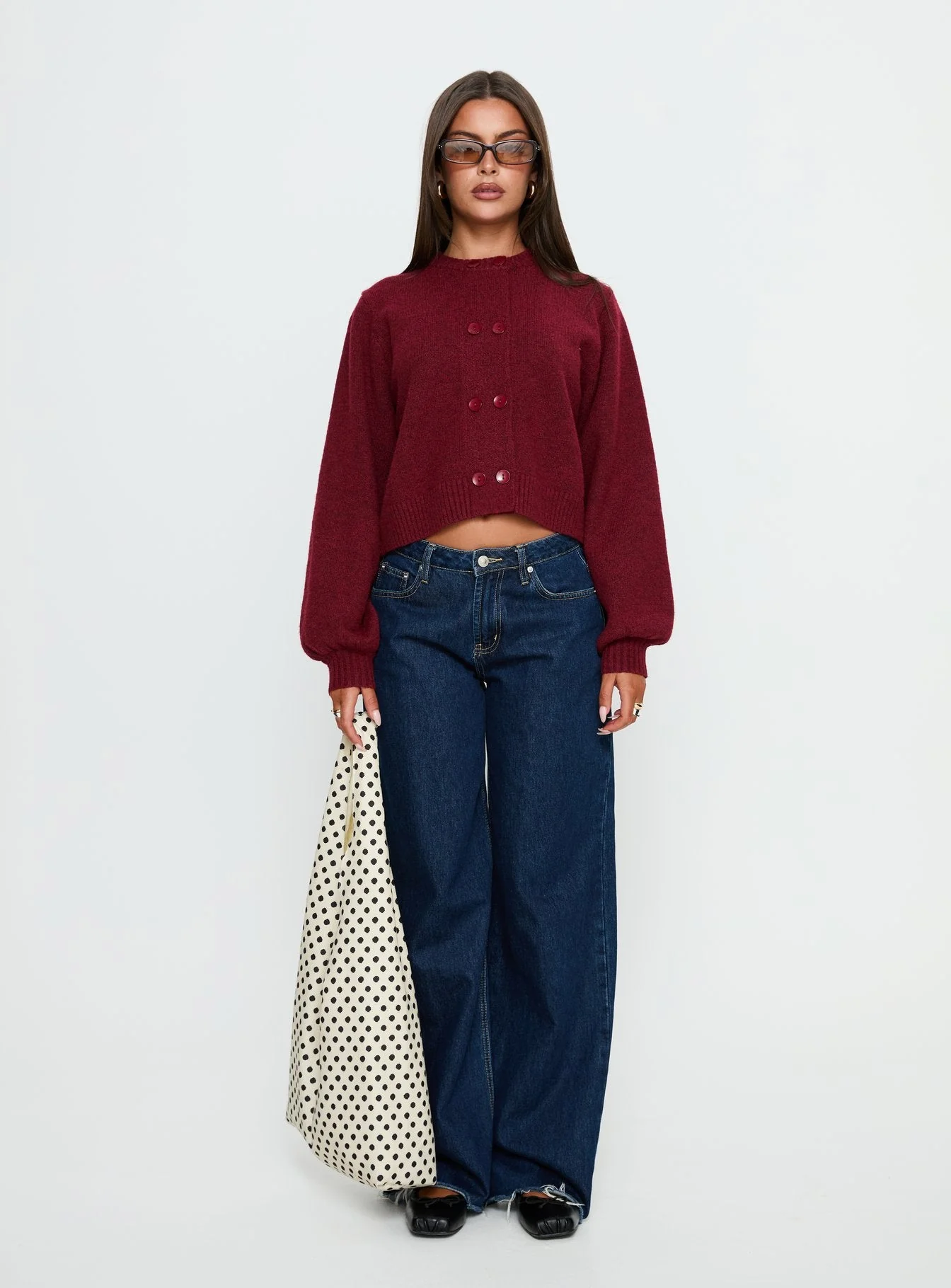 Kammi Button Up Cardigan Red - Image 7