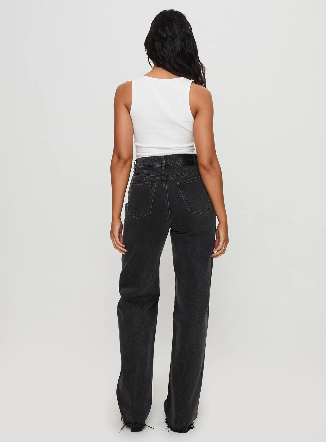 Karlina High Rise Straight Leg Jeans Charcoal - Image 5