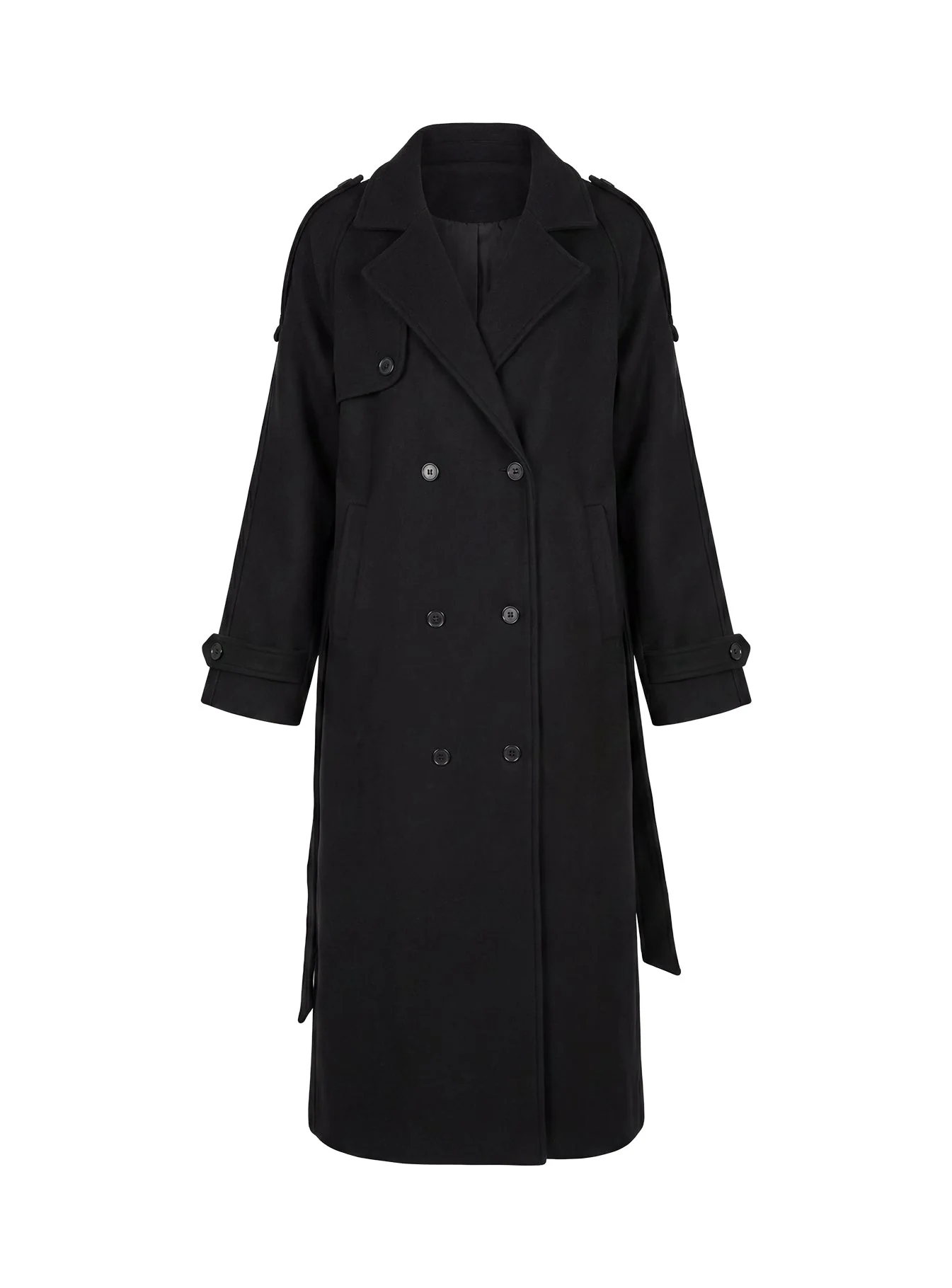 Rylanne Longline Trench Coat Black - Image 8