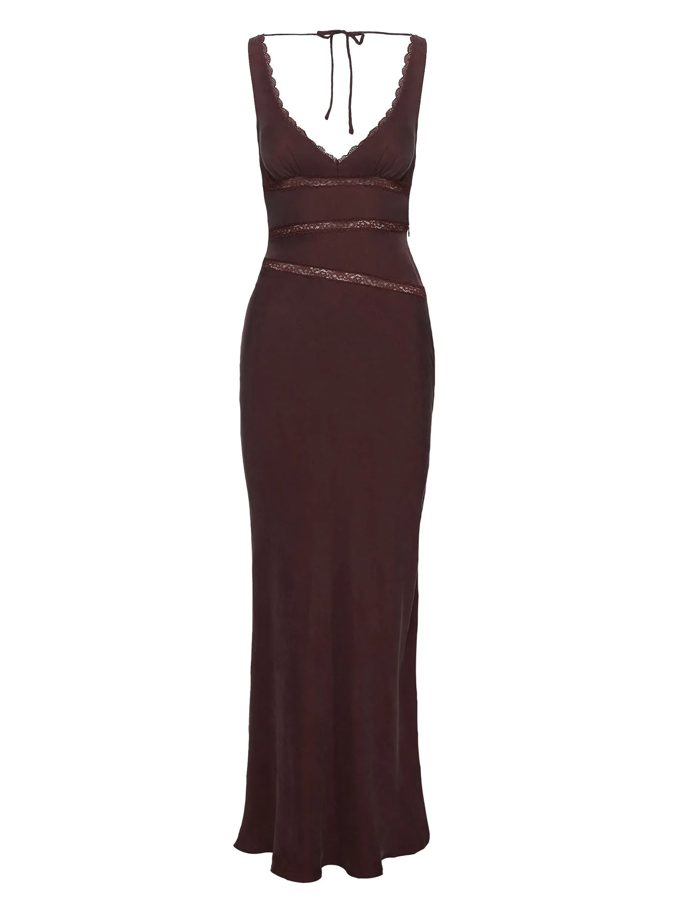Karlotta Lace Bias Maxi Dress Brown - Image 6