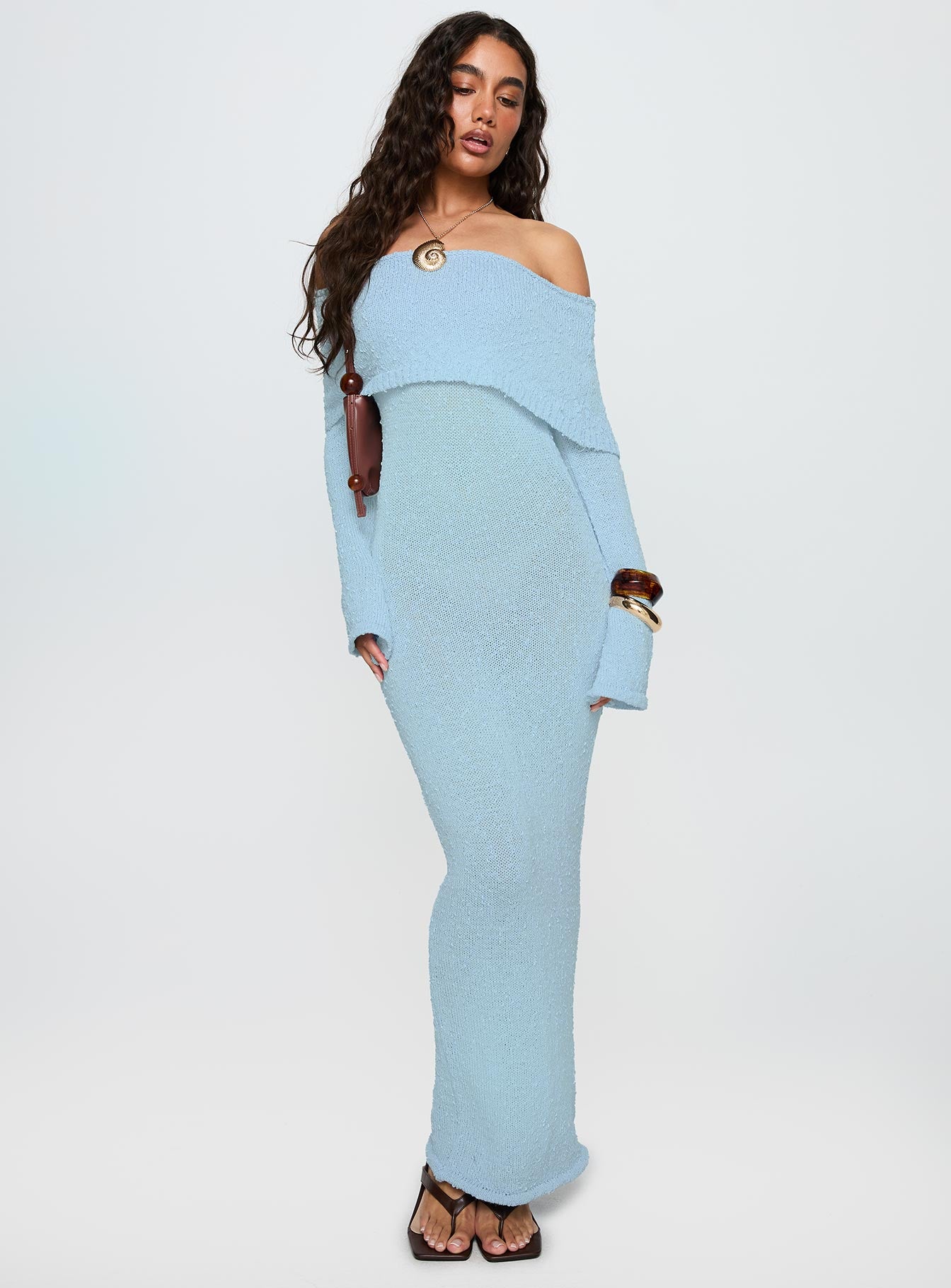 Karynn Long Sleeve Maxi Dress Blue - Image 3