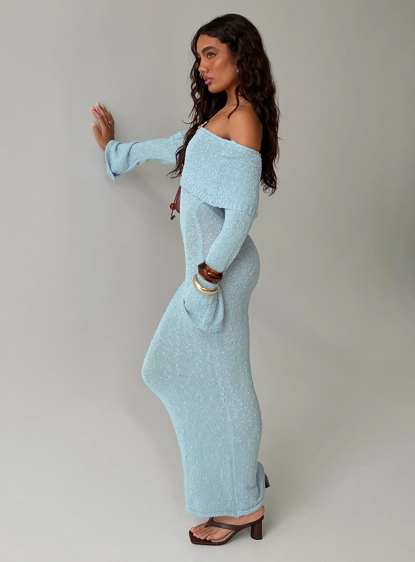 Karynn Long Sleeve Maxi Dress Blue - Image 8