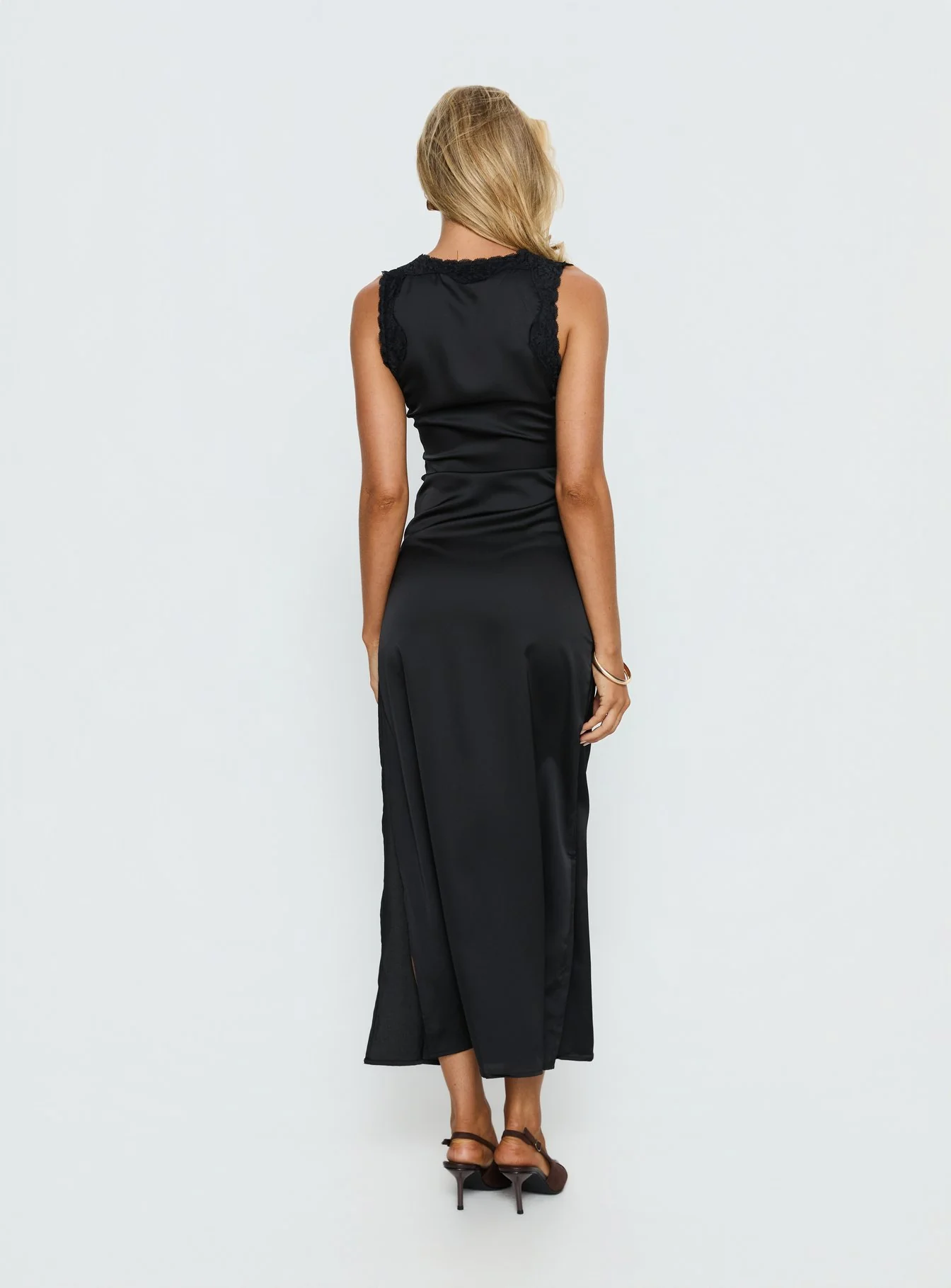 Kasalie Lace Trim Maxi Dress Black - Image 4