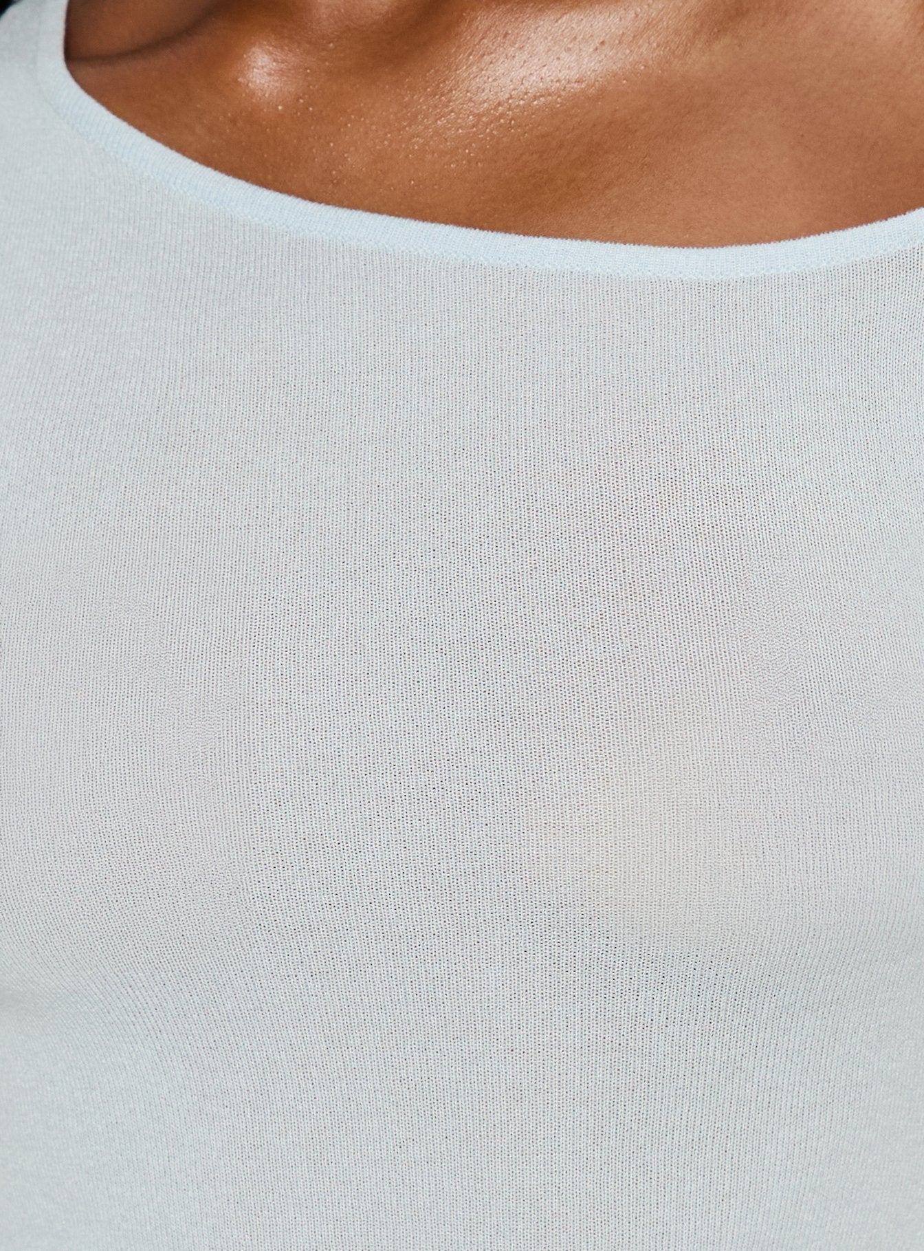 Kastor One Shoulder Short Sleeve Top Pale Blue - Image 6