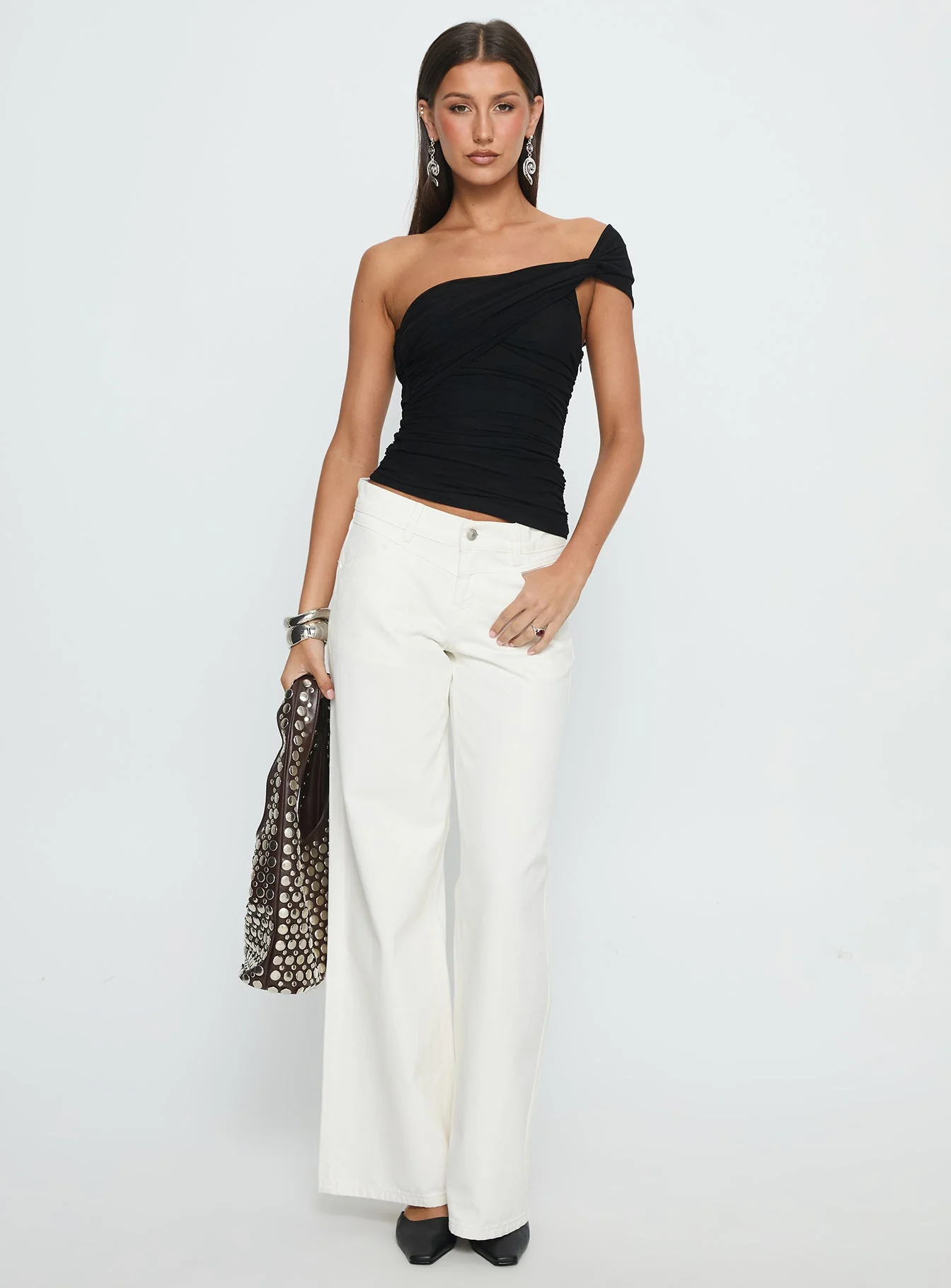 Keandra One Shoulder Top Black - Image 3
