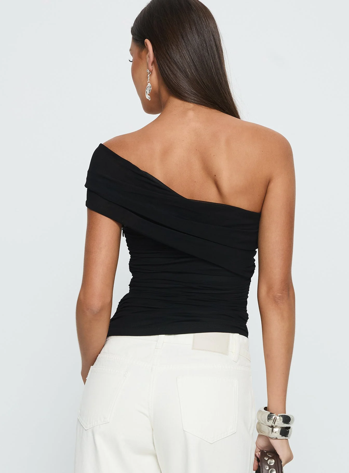 Keandra One Shoulder Top Black - Image 5