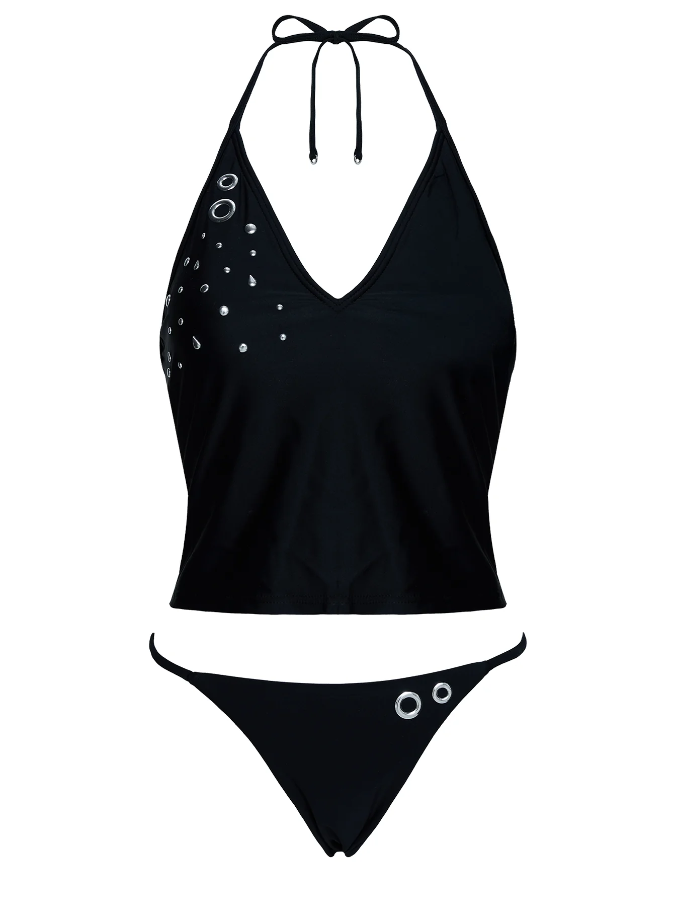 Kelipa Halter Embellished Swim Top Black - Image 4