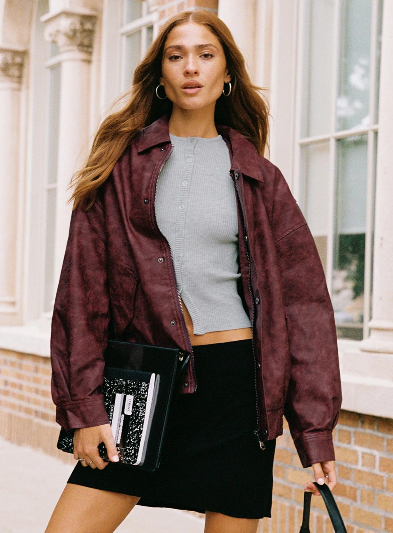 Kenny Bomber Jacket Burgundy - Image 5