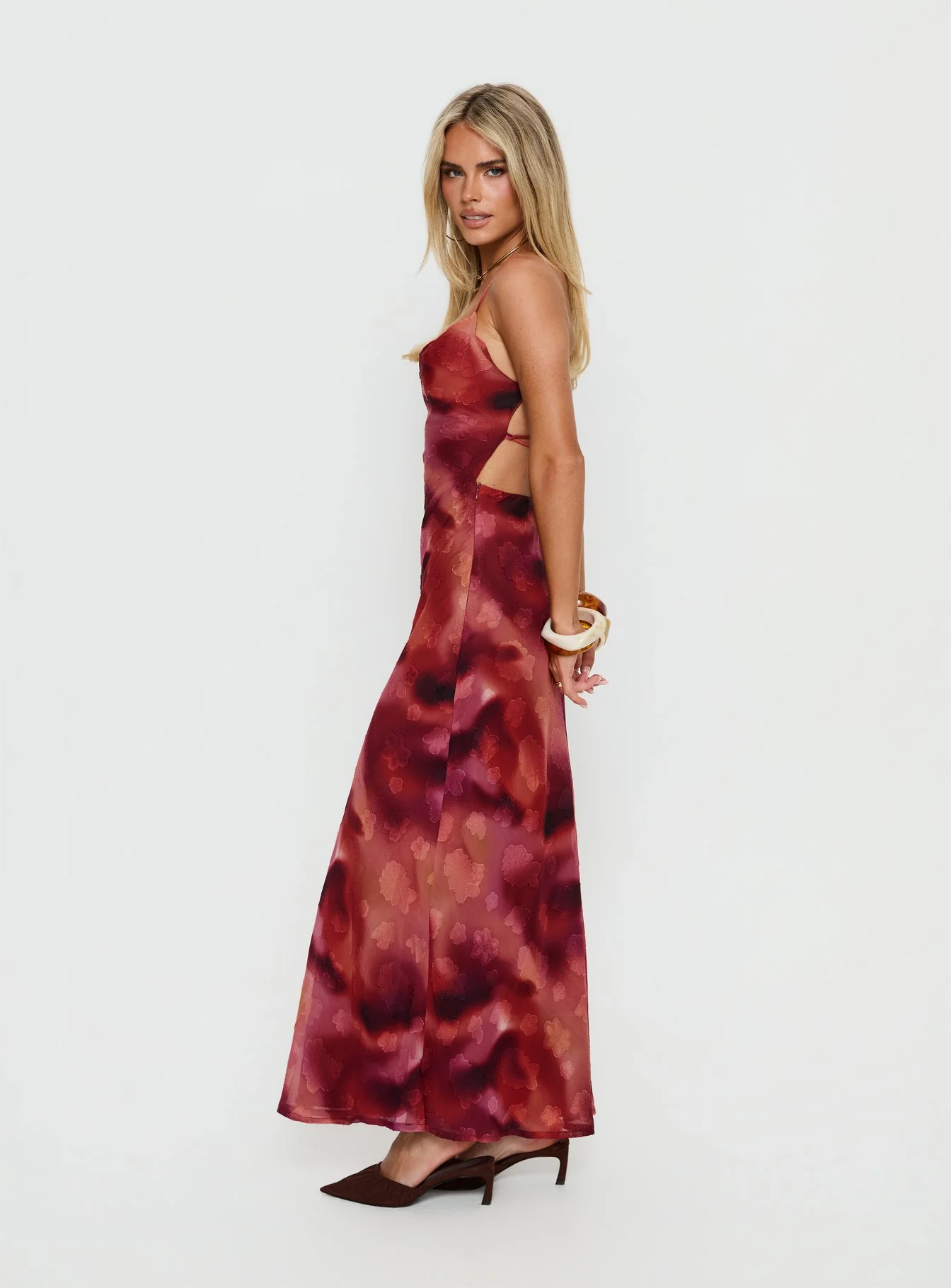 Celena Maxi Dress Red Blur - Image 4