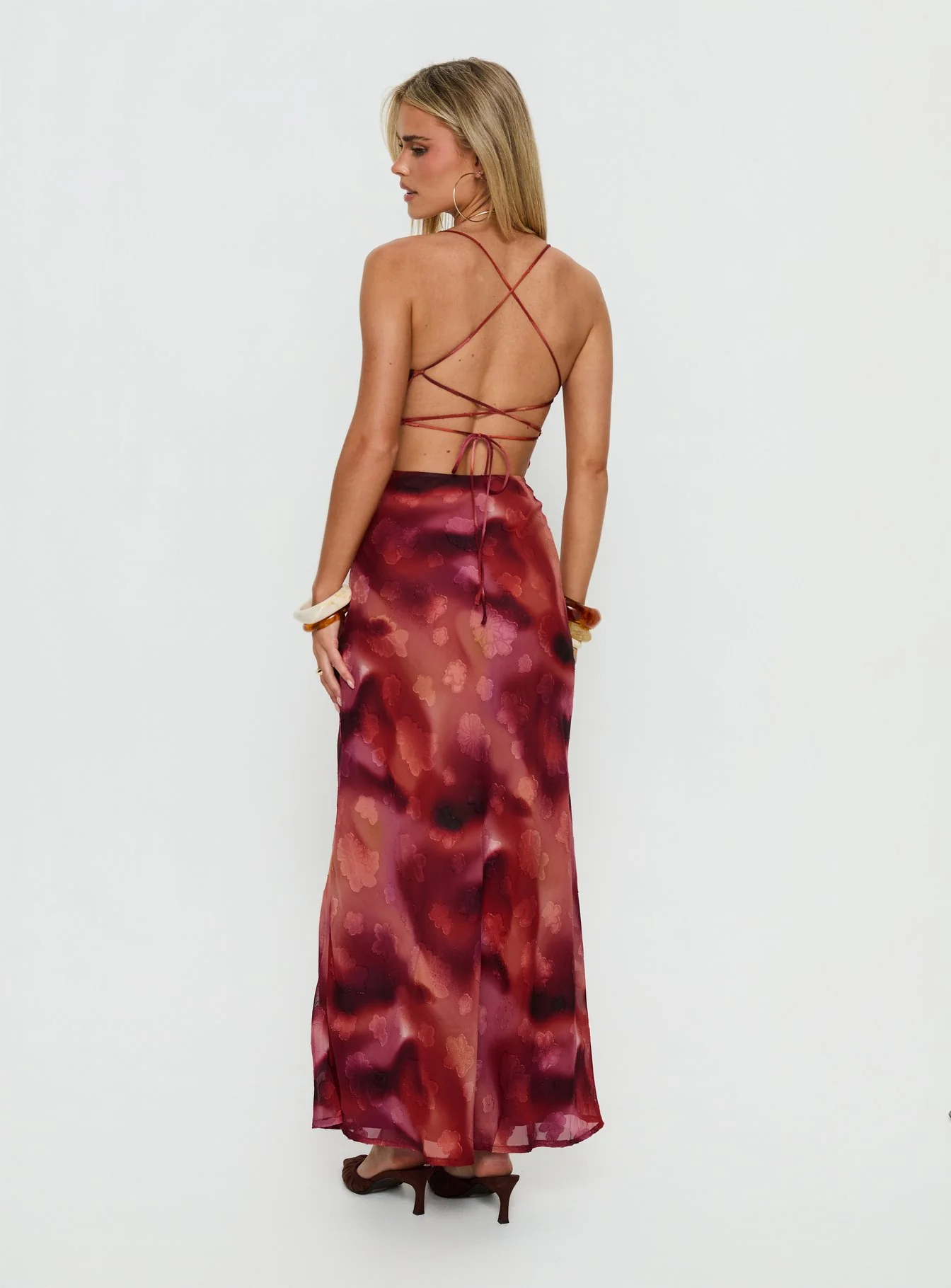 Celena Maxi Dress Red Blur - Image 5