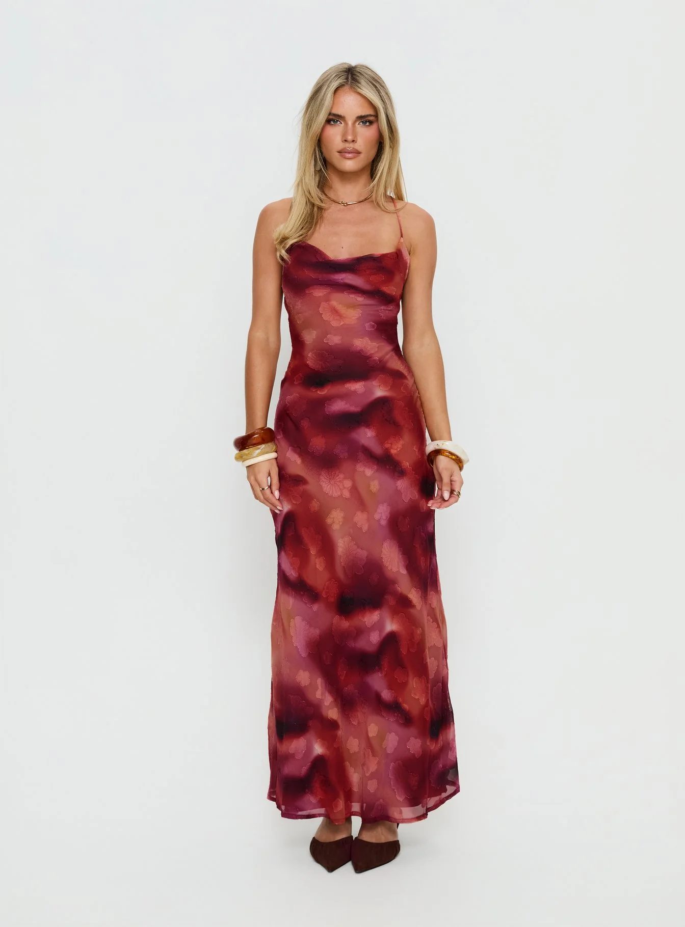 Celena Maxi Dress Red Blur - Image 7