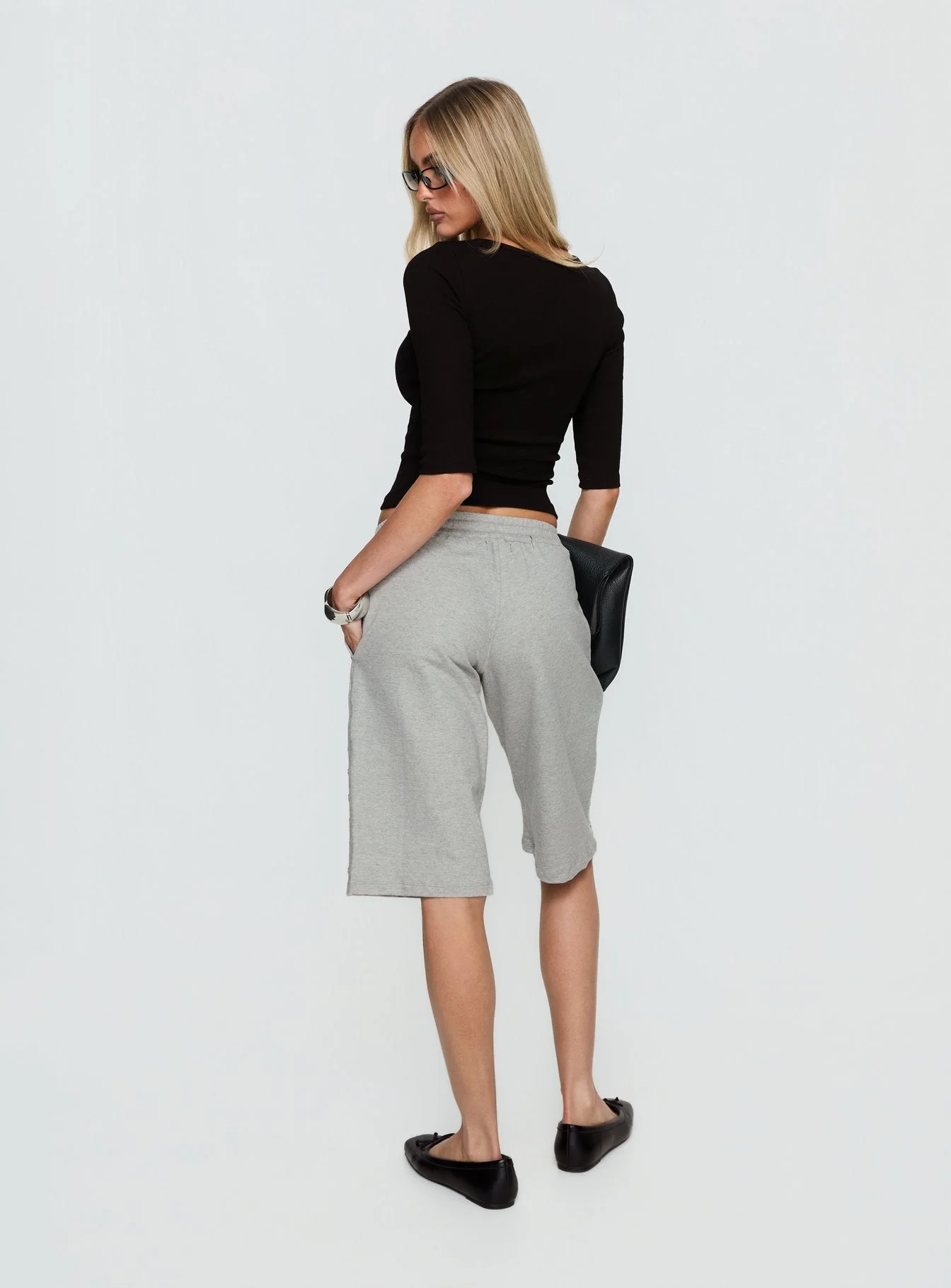 Kether Longline Basketball Studs Short Grey Marle - Image 4