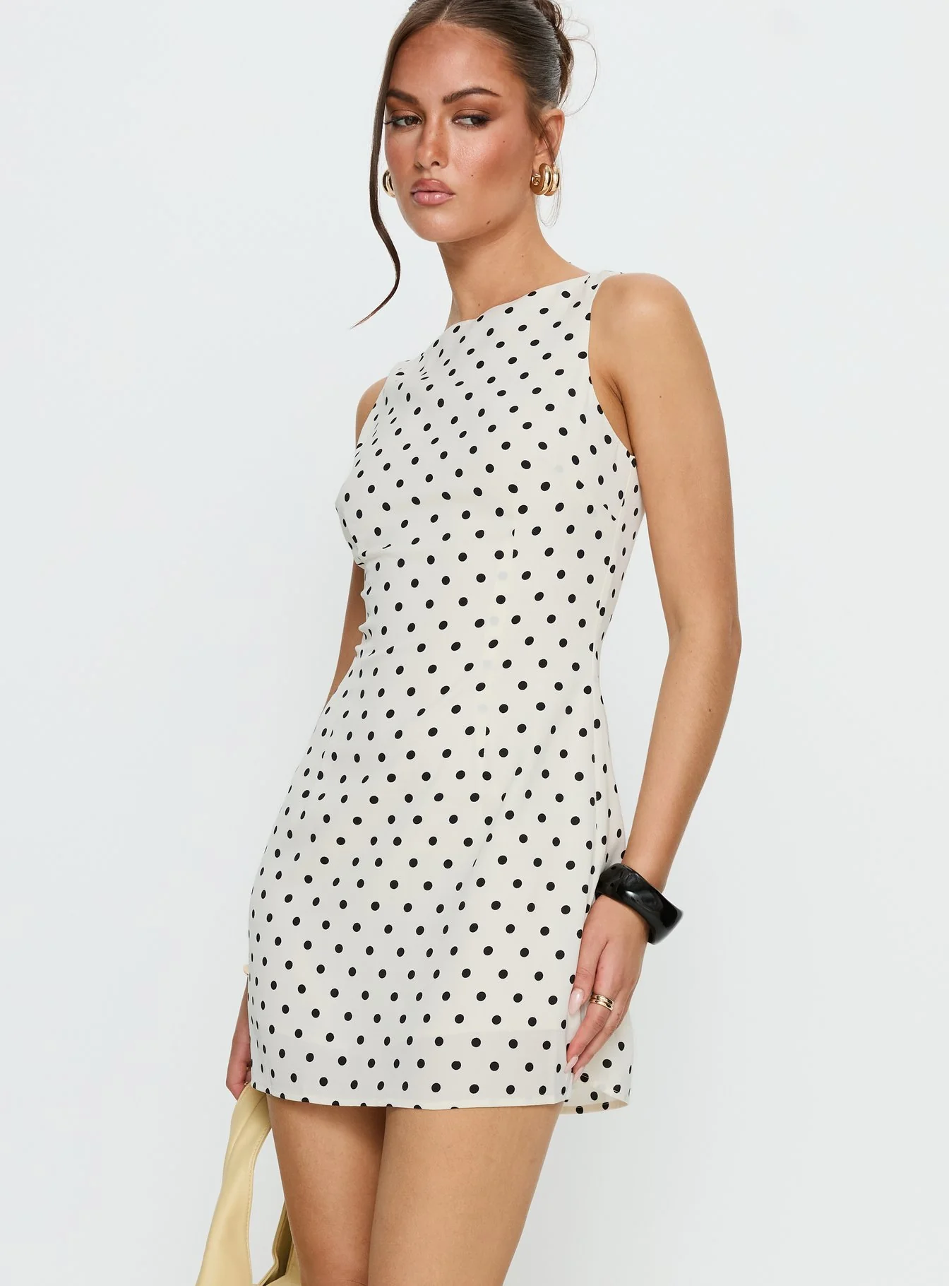Kherin Boat Neck Romper Cream Polka - Image 4