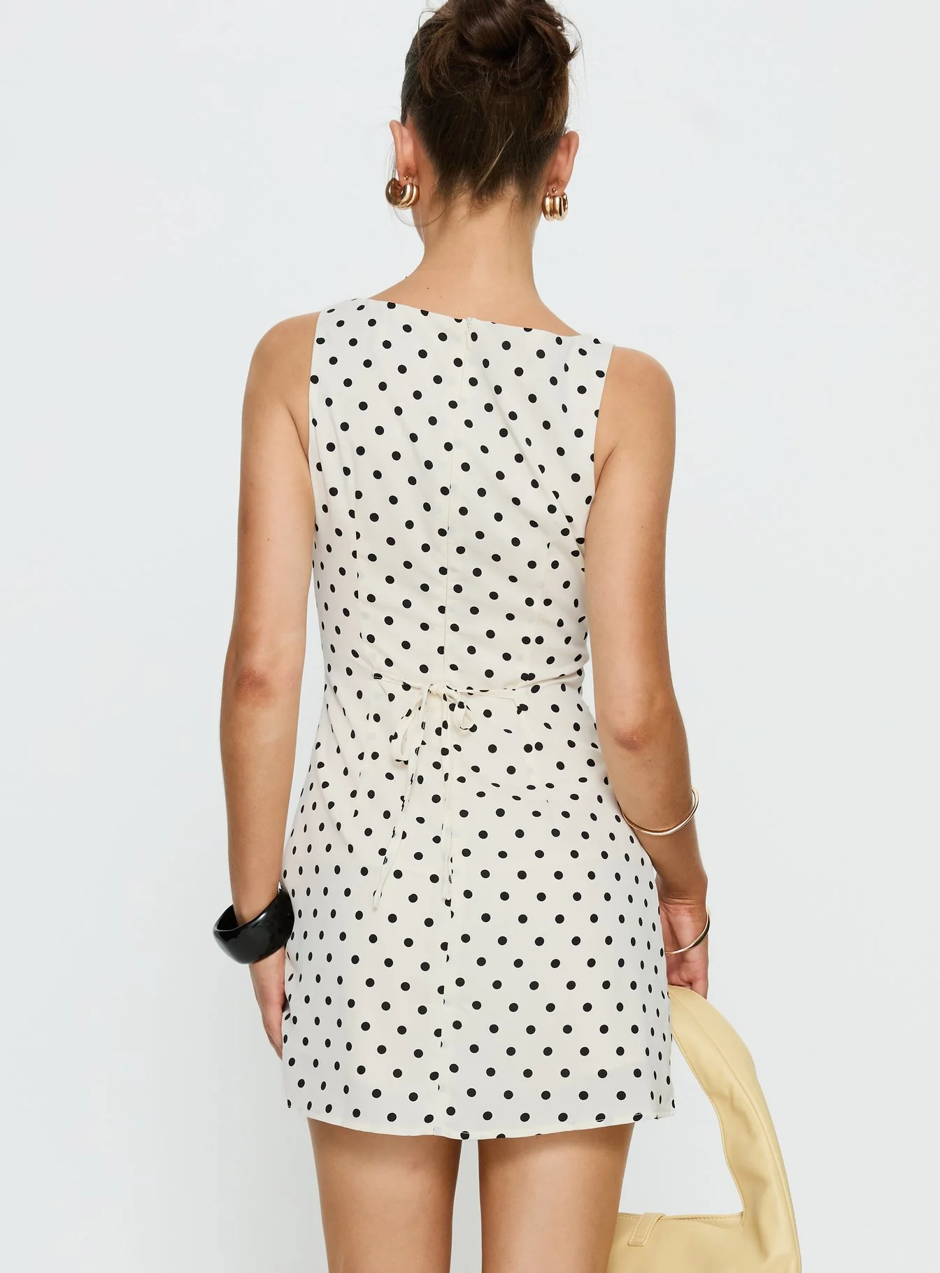 Kherin Boat Neck Romper Cream Polka - Image 5
