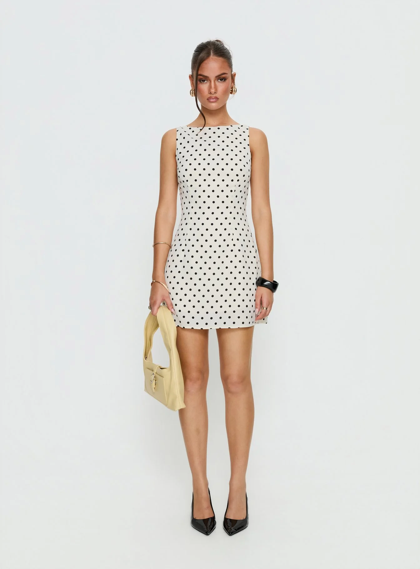 Kherin Boat Neck Romper Cream Polka - Image 7