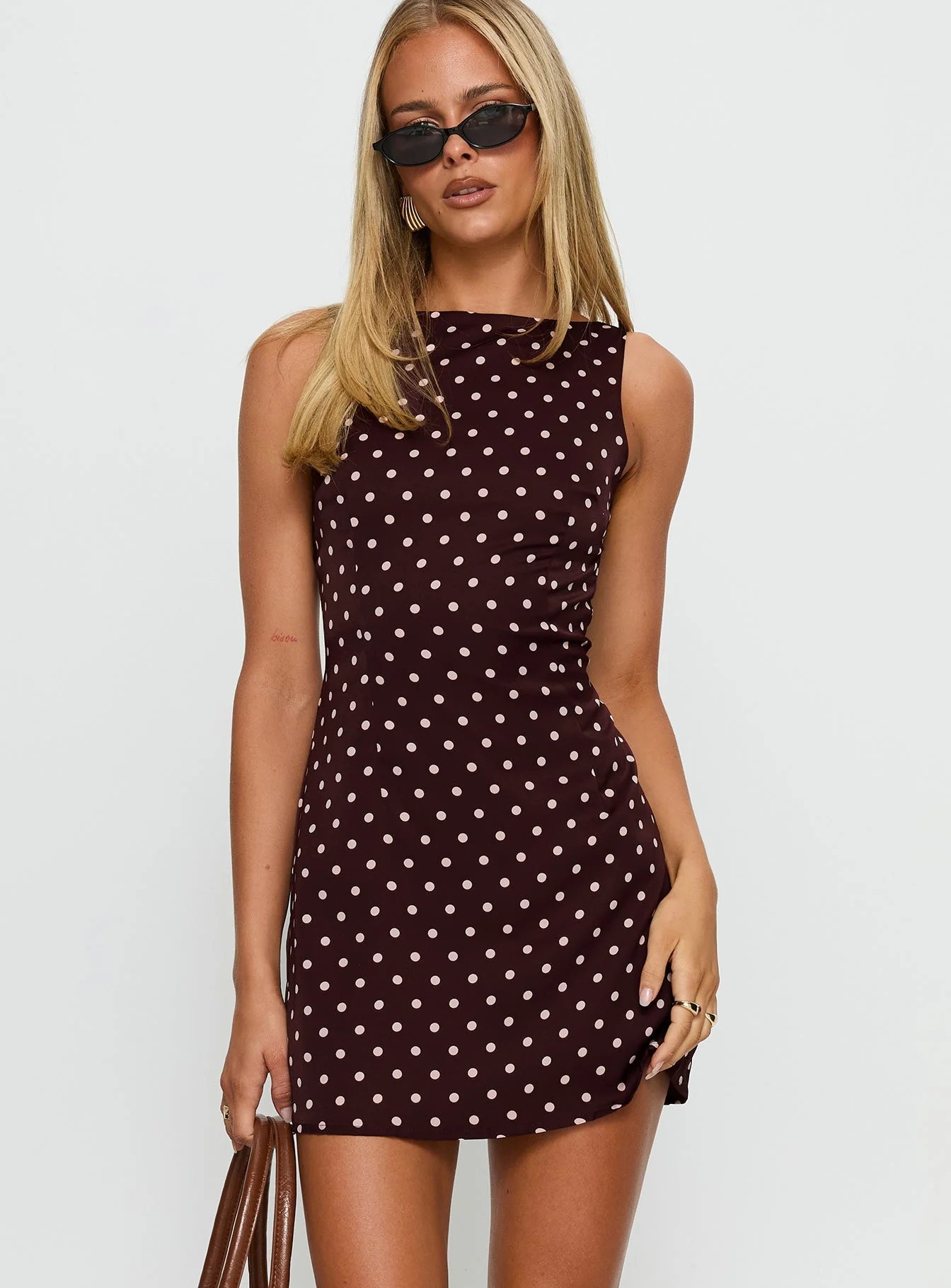Kherin Boat Neck Romper Wine Polka - Image 2