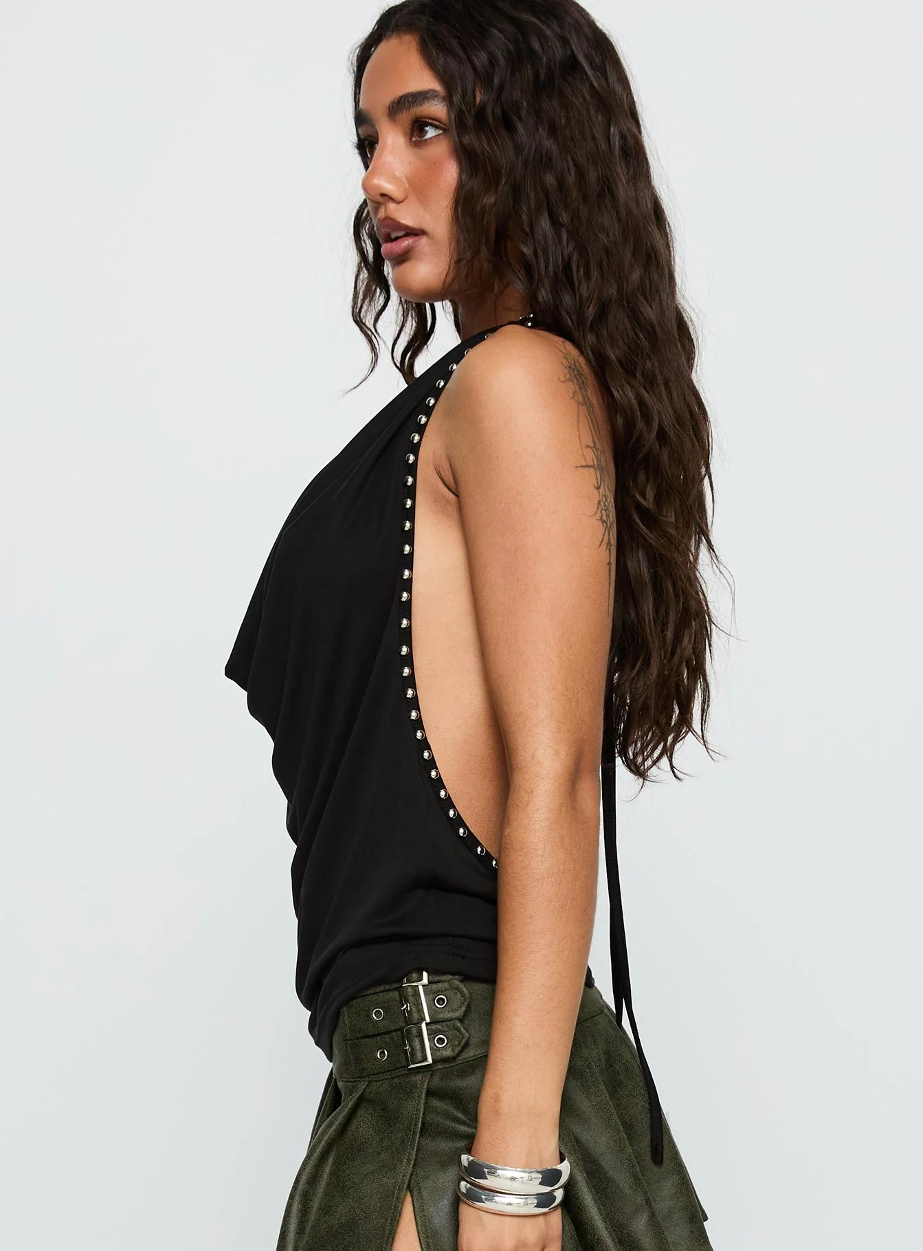 Khoda Studded Halter Top Black - Image 4