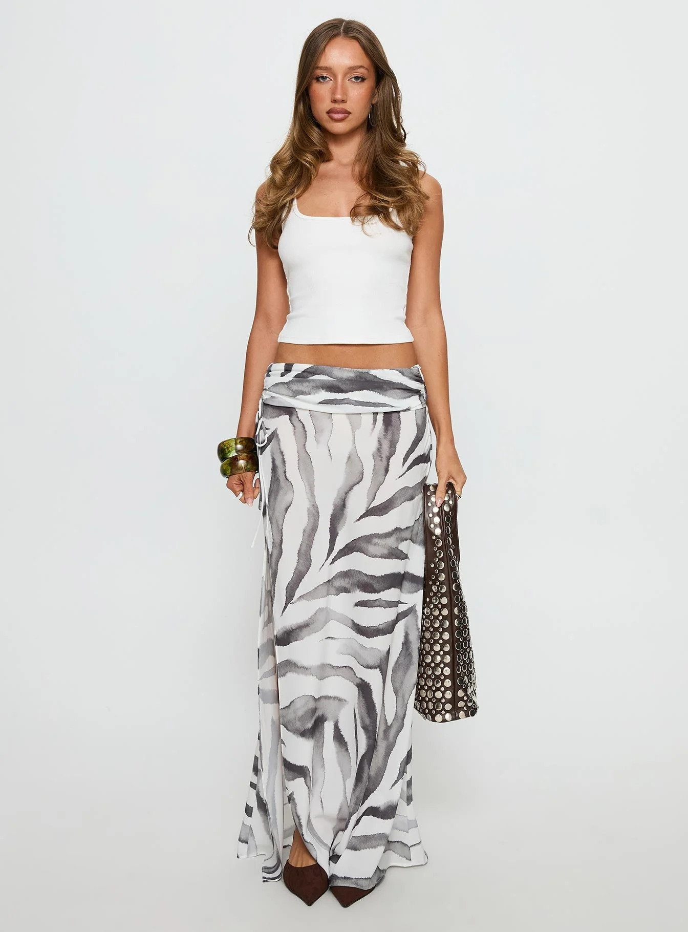 Kiden Split Maxi Skirt Zebra - Image 8