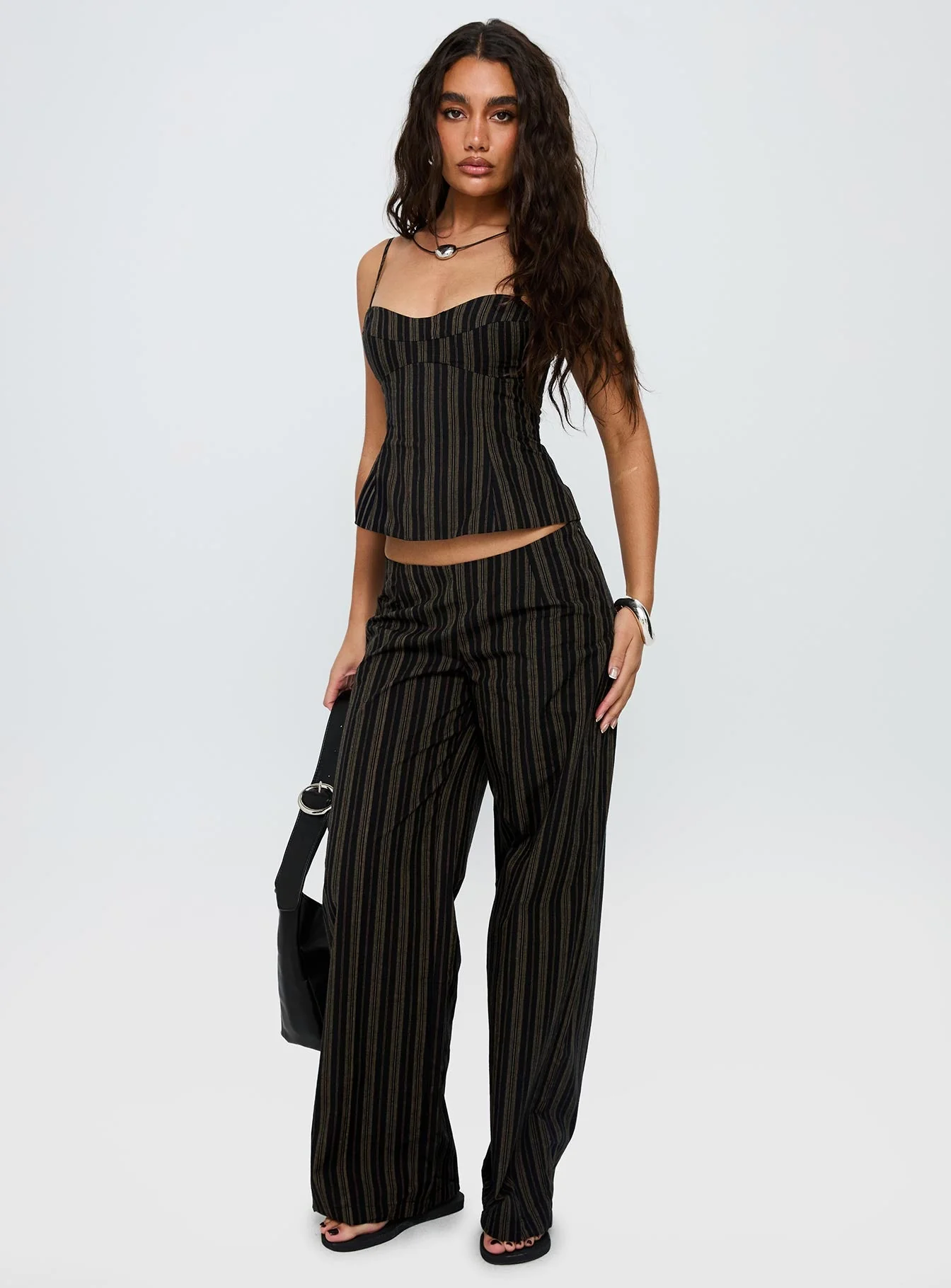 Kierstyn Corset Set Black Stripe Petite - Image 2