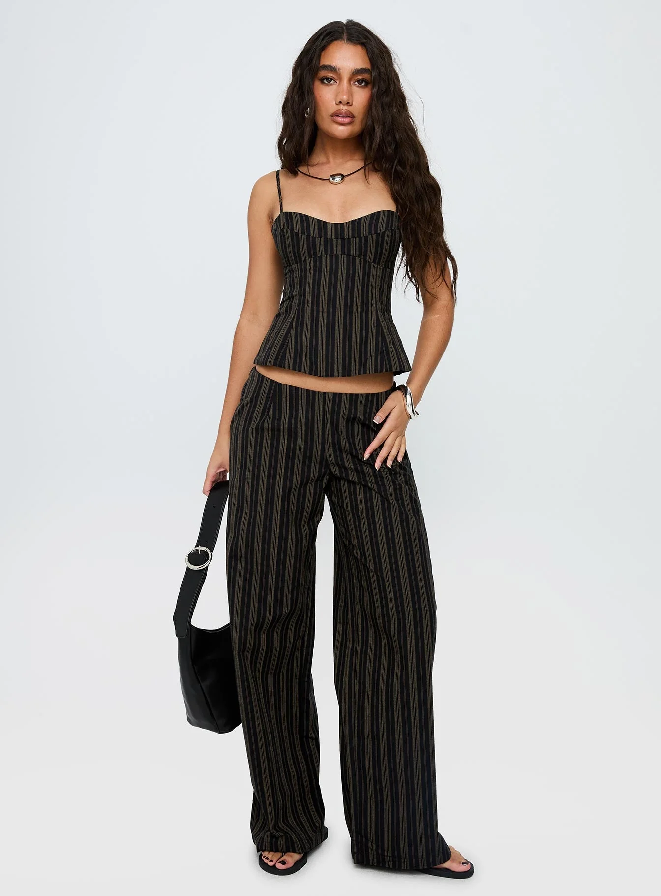 Kierstyn Corset Set Black Stripe Petite - Image 3