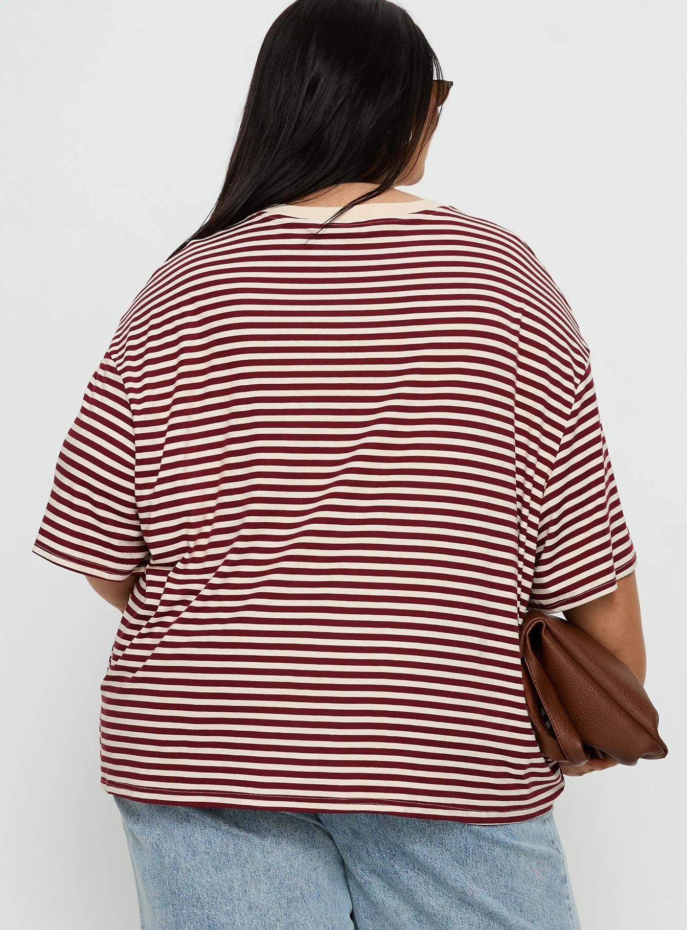 Kieryn Oversized Top Red Stripe Curve - Image 4
